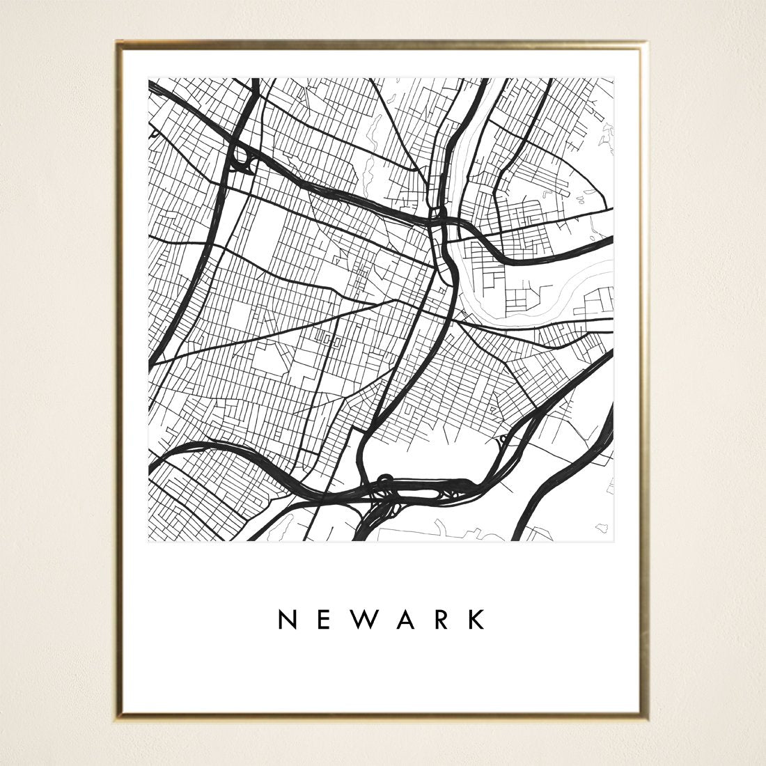 NEWARK City Lines Map: PRINT