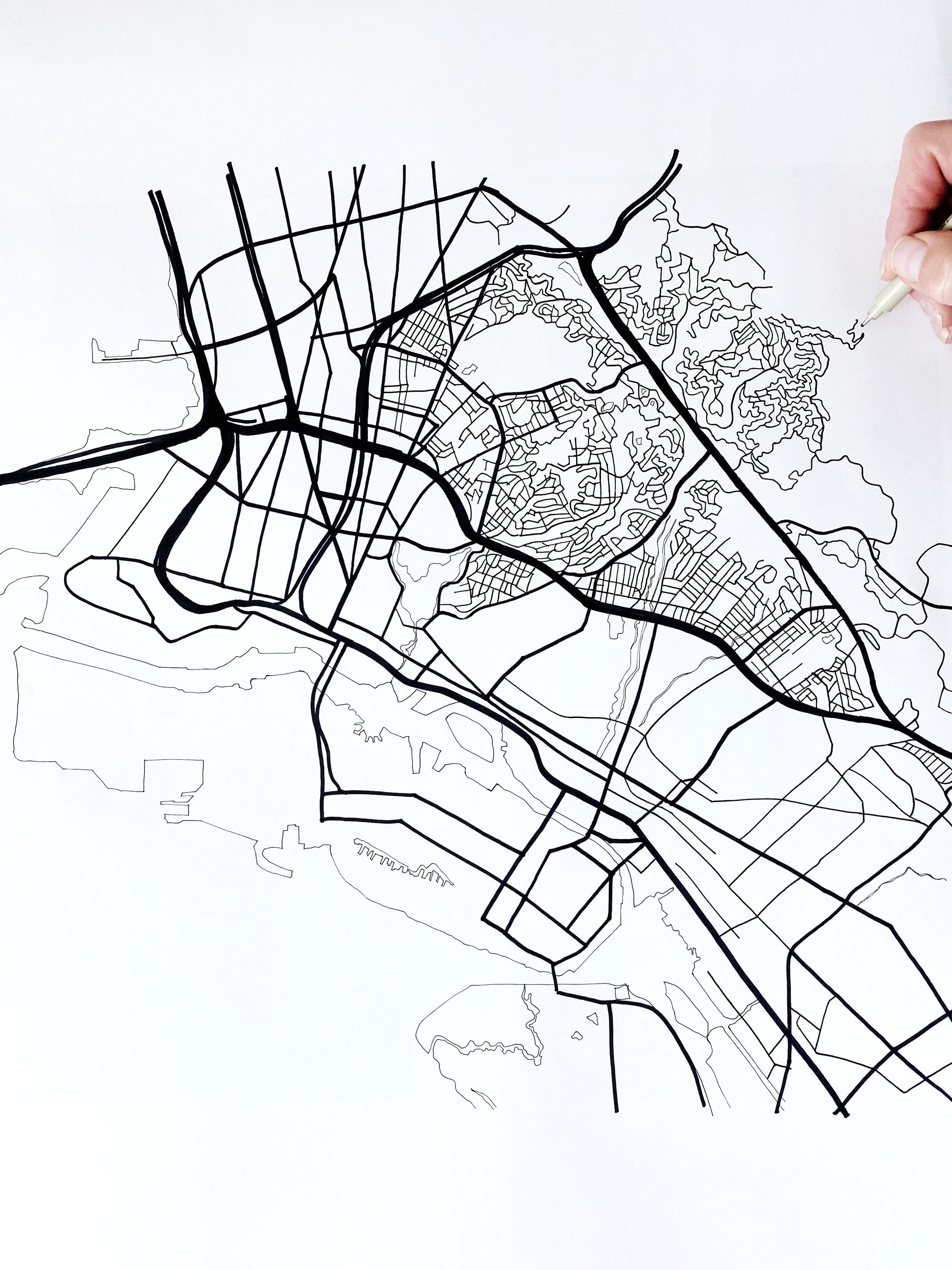 OAKLAND City Lines Map: PRINT