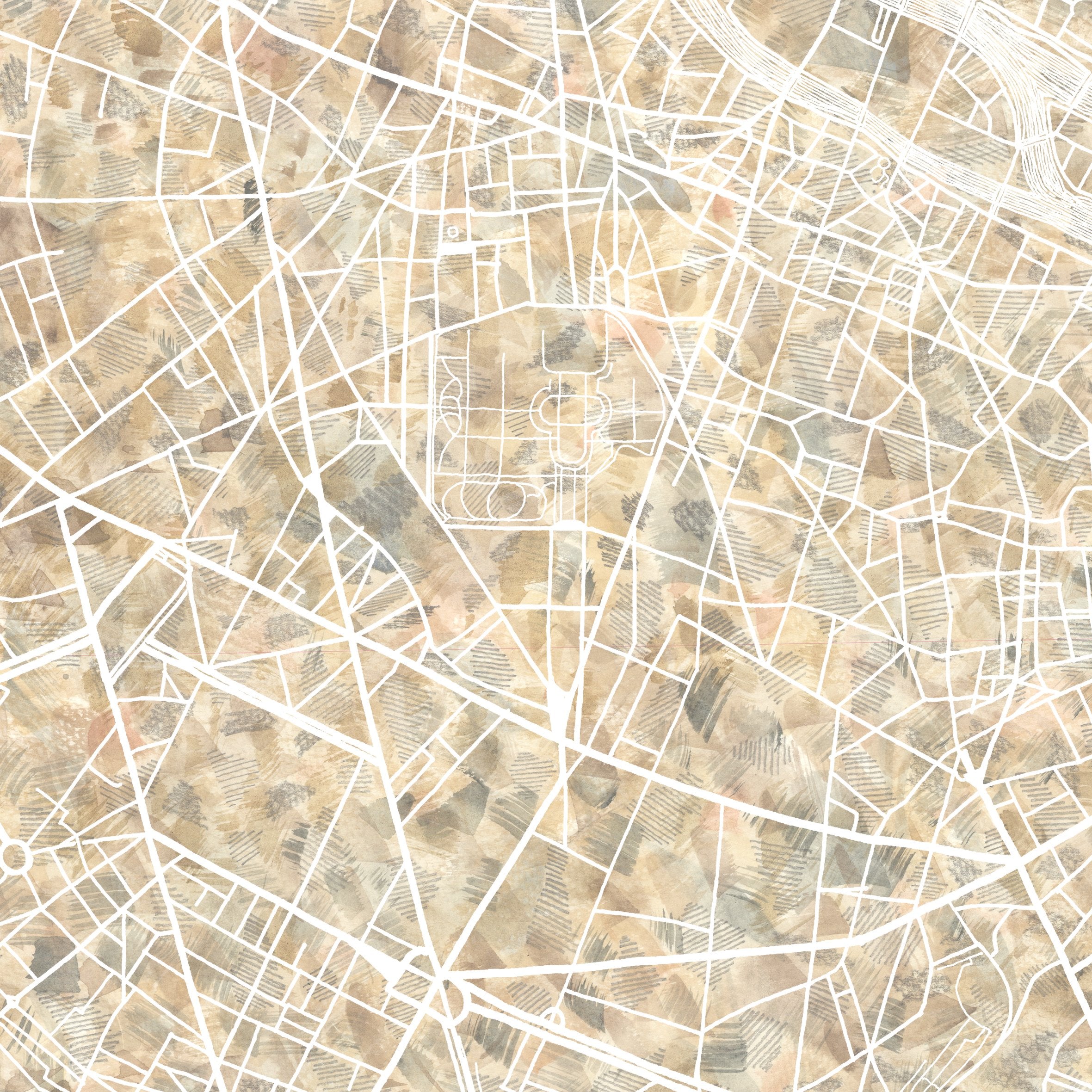 PARIS Urban Fabrics City Map: PRINT