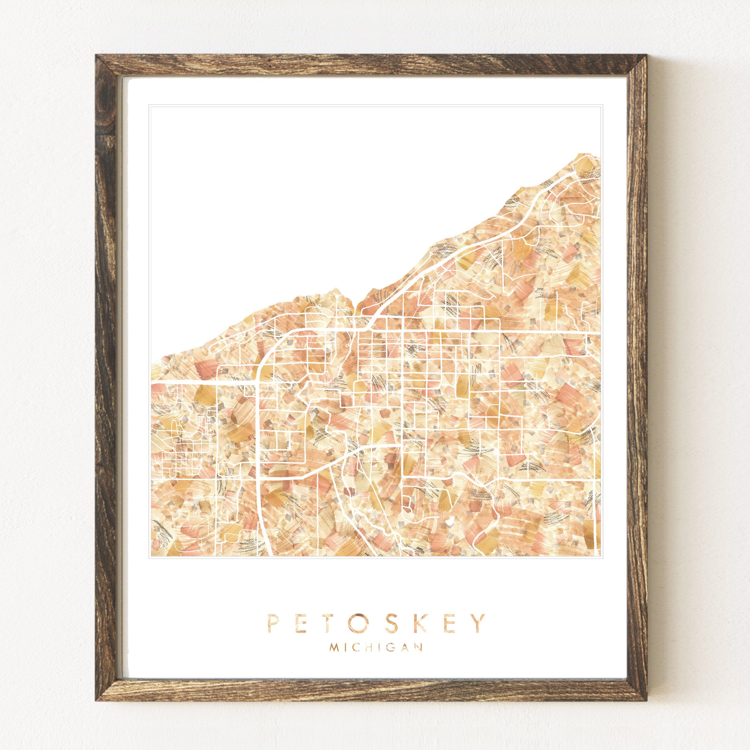 PETOSKEY Urban Fabrics City Map: PRINT