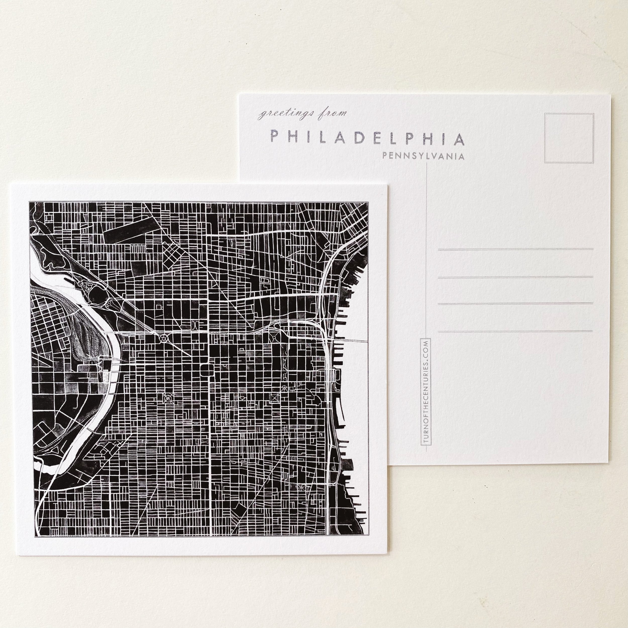 PHILADELPHIA Pennsylvania Map Postcard