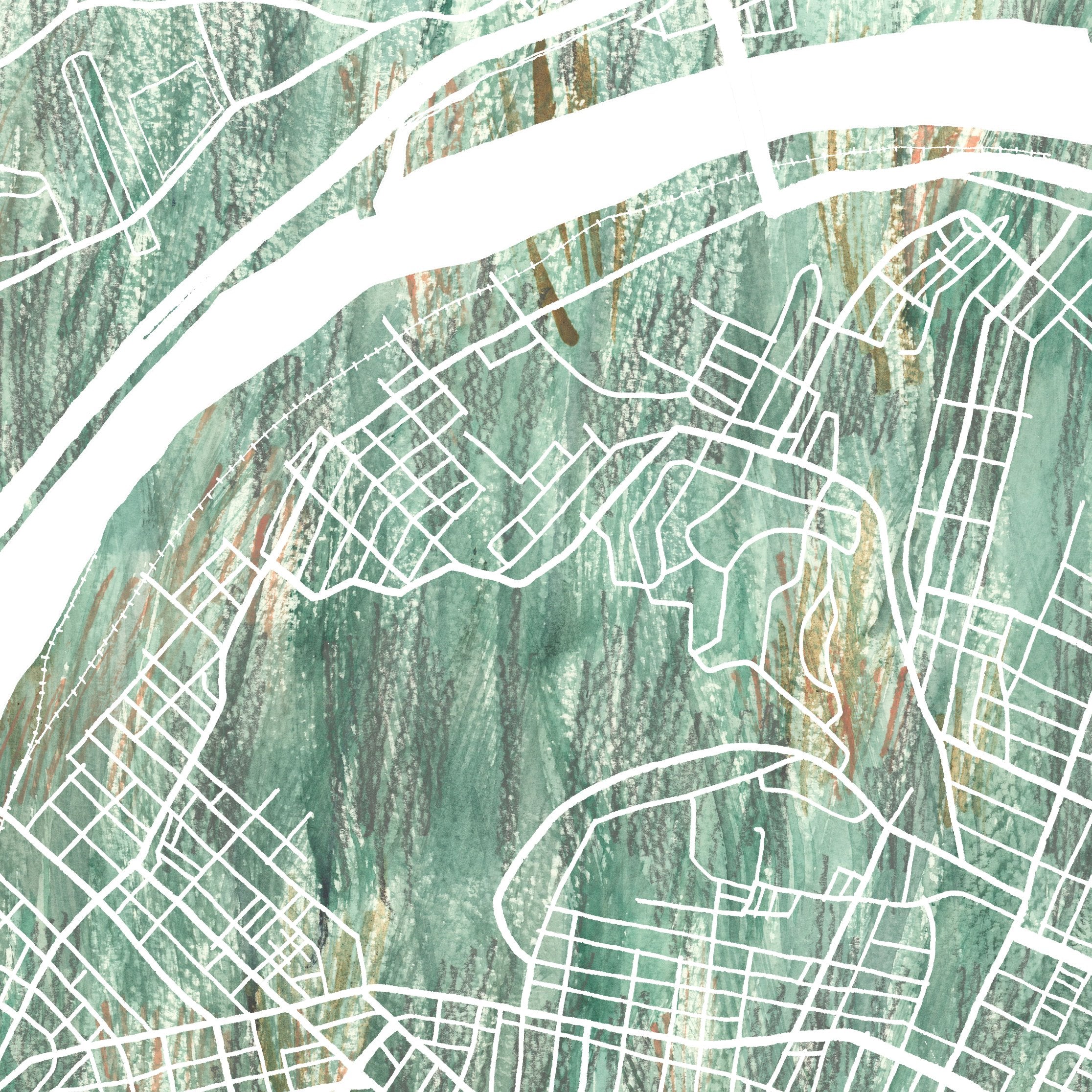 PITTSBURGH Urban Fabrics City Map: PRINT