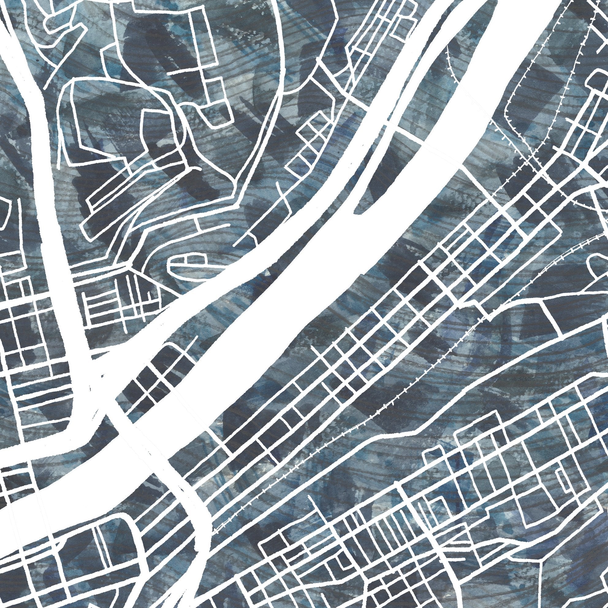 PITTSBURGH Urban Fabrics City Map: PRINT