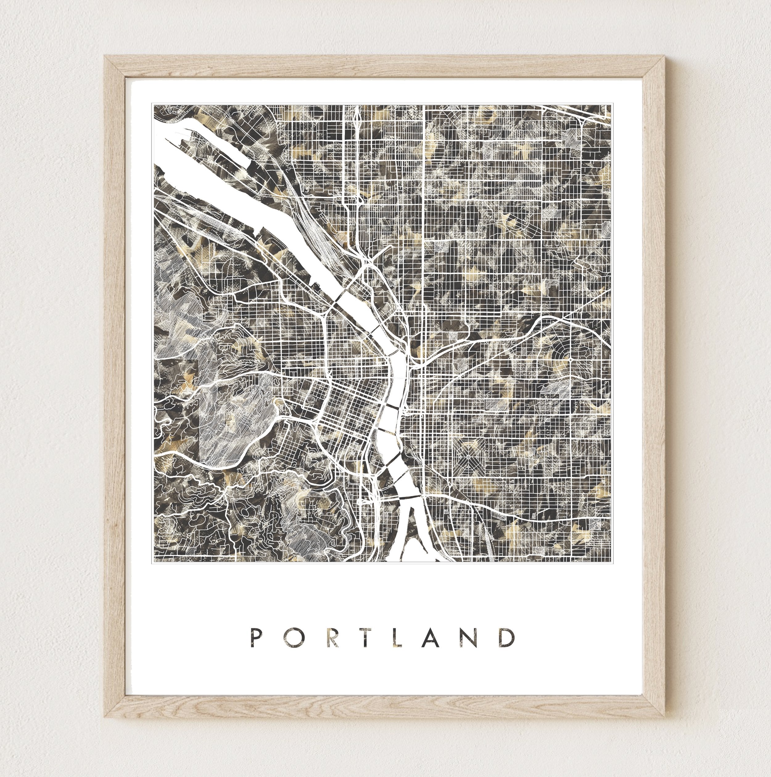 PORTLAND Oregon Urban Fabrics City Map: PRINT