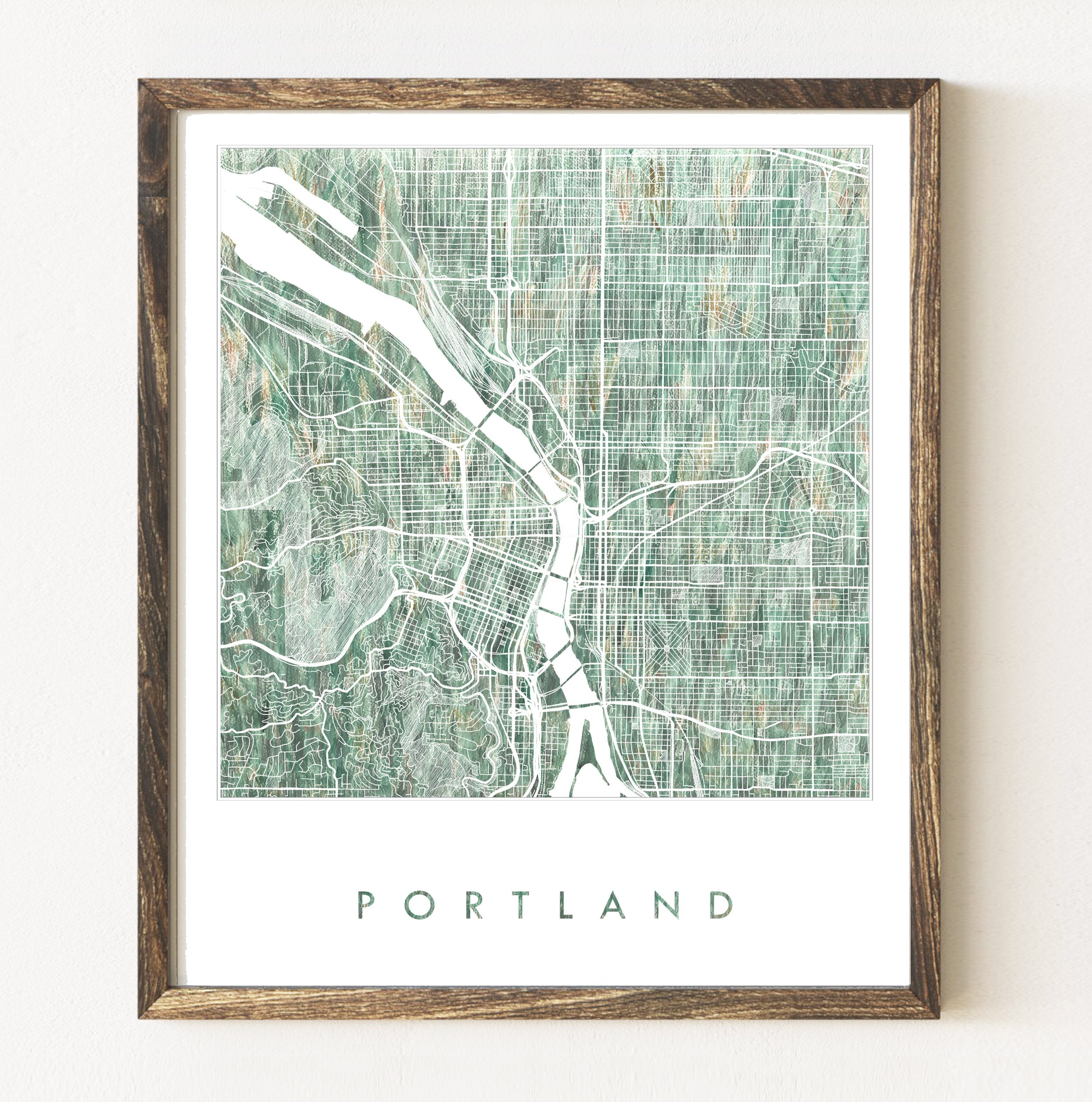 PORTLAND Oregon Urban Fabrics City Map: PRINT