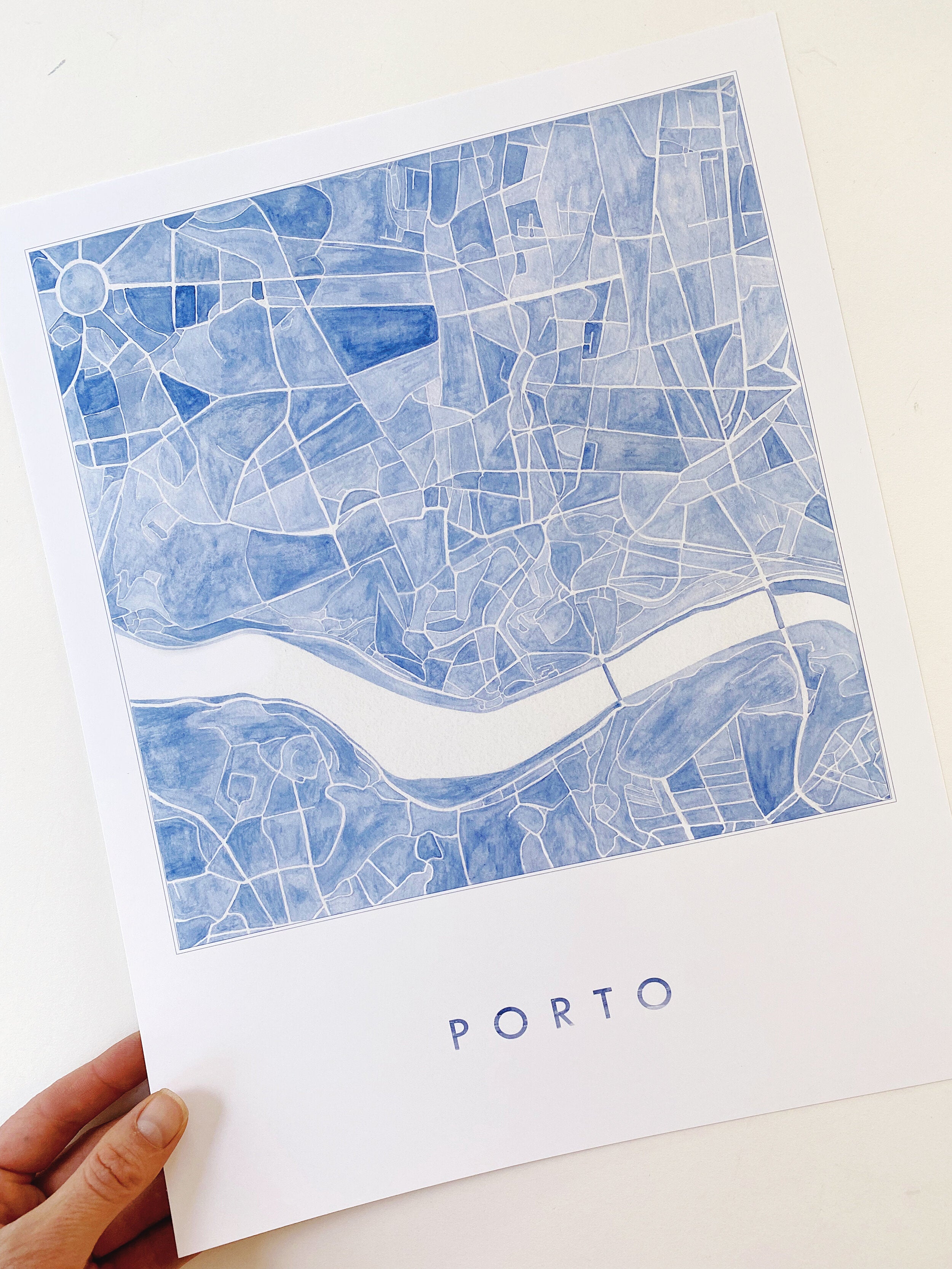 PORTO Watercolor City Blocks Map: PRINT