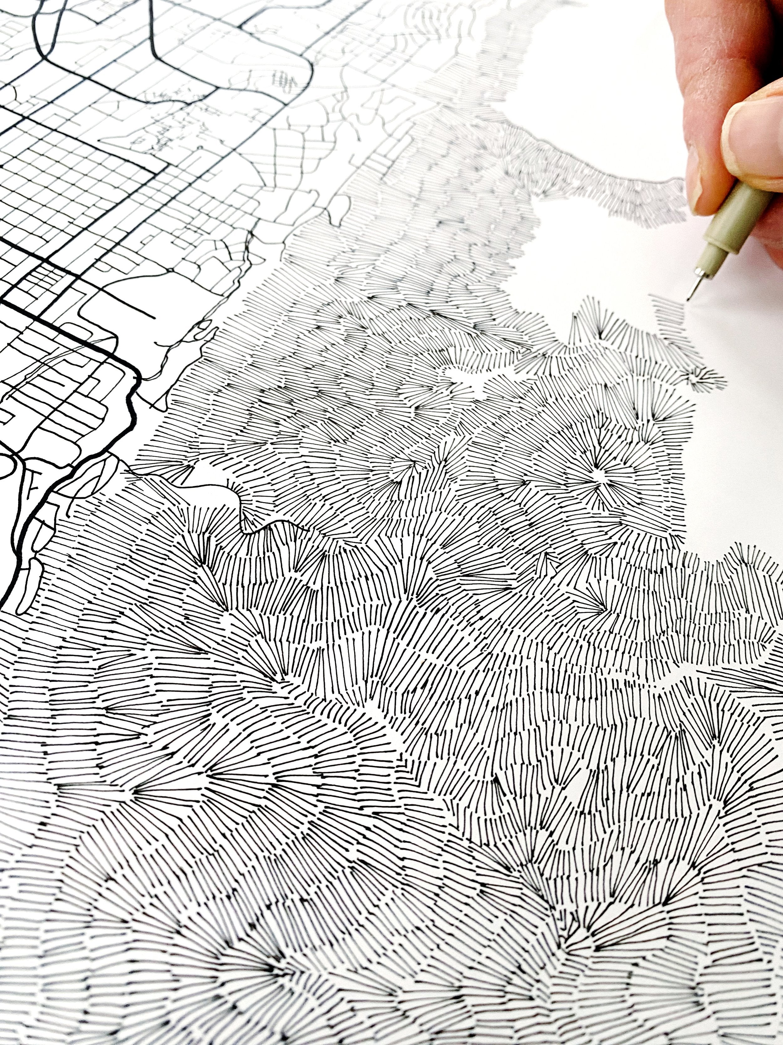PROVO Topographical City Map Drawing: PRINT