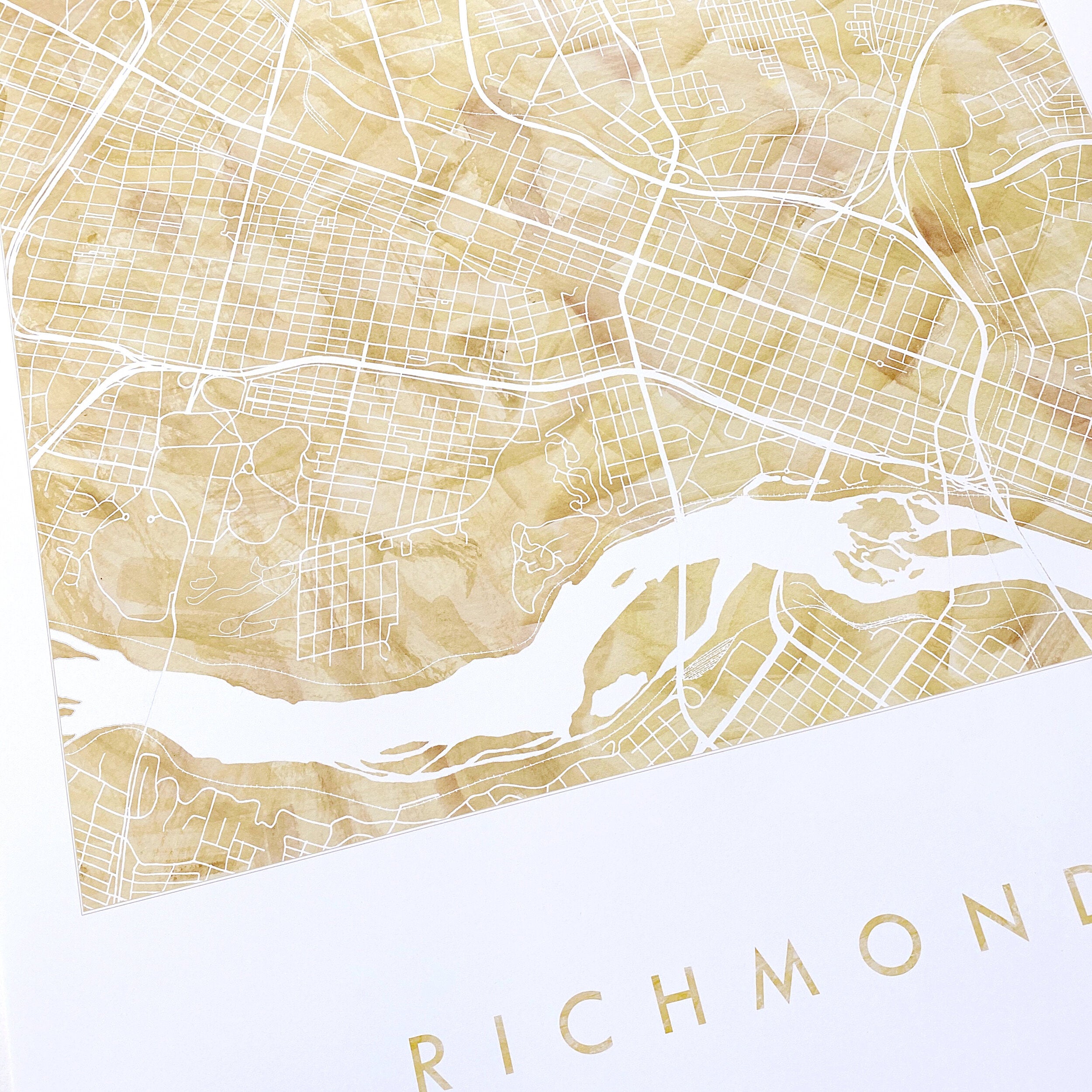RICHMOND Watercolor Wash Map: PRINT