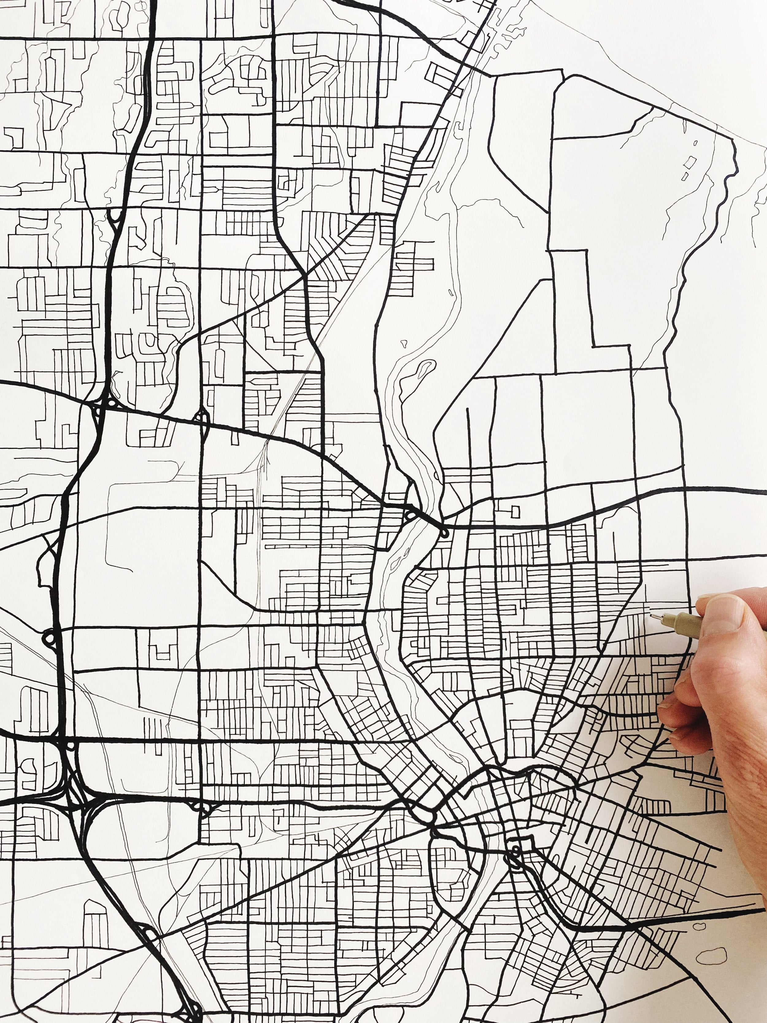 ROCHESTER New York City Lines Map: PRINT
