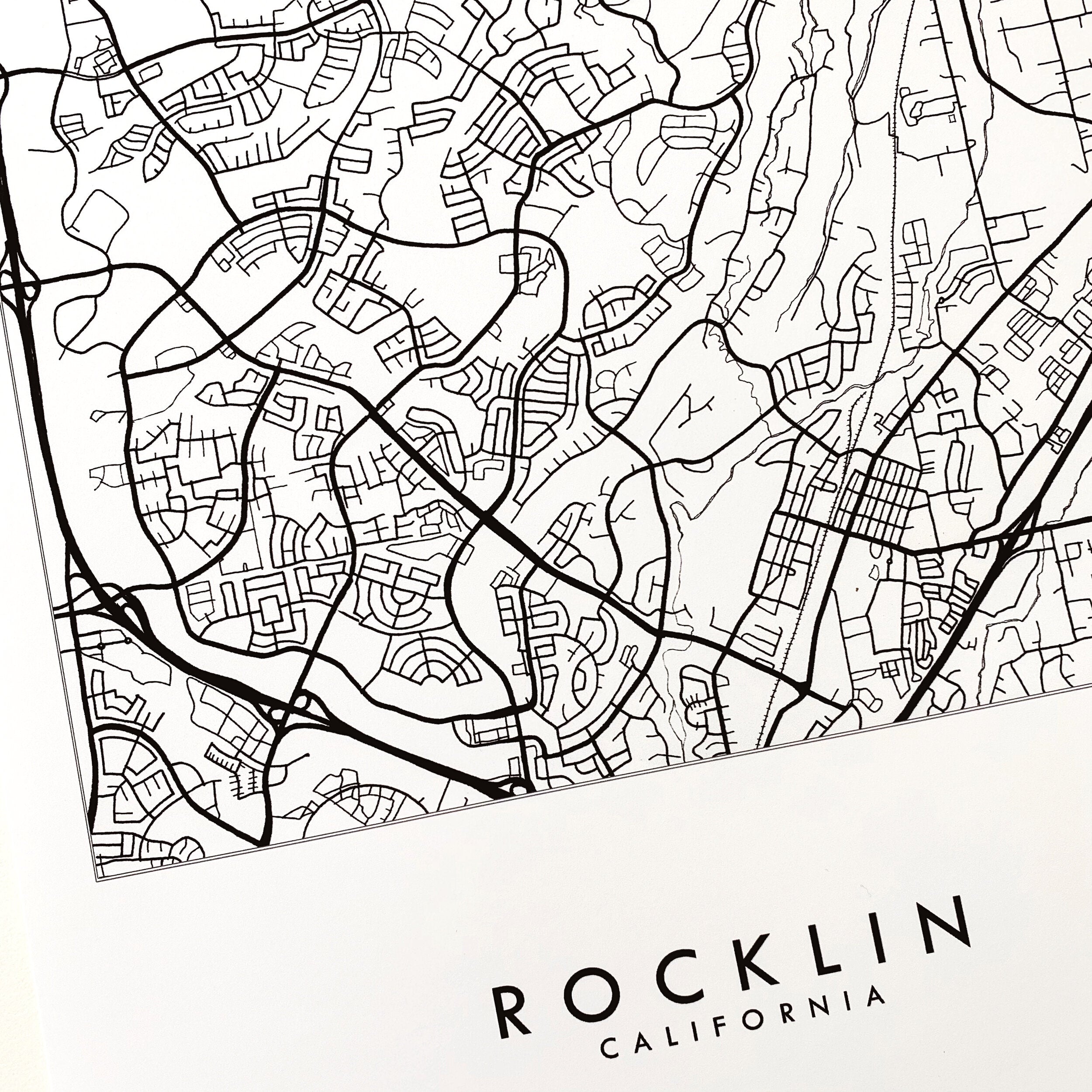 ROCKLIN California City Lines Map: PRINT