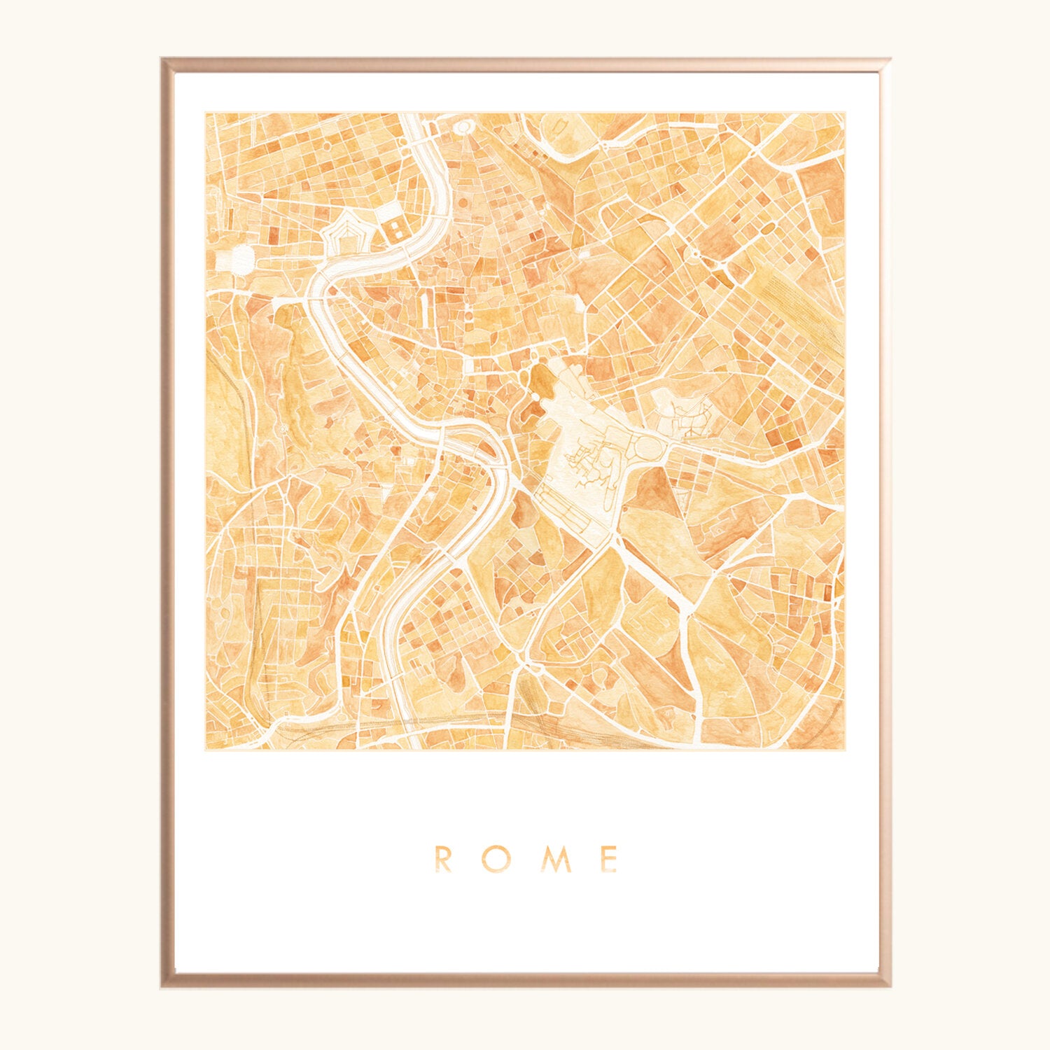ROMA Watercolor City Blocks Map: PRINT