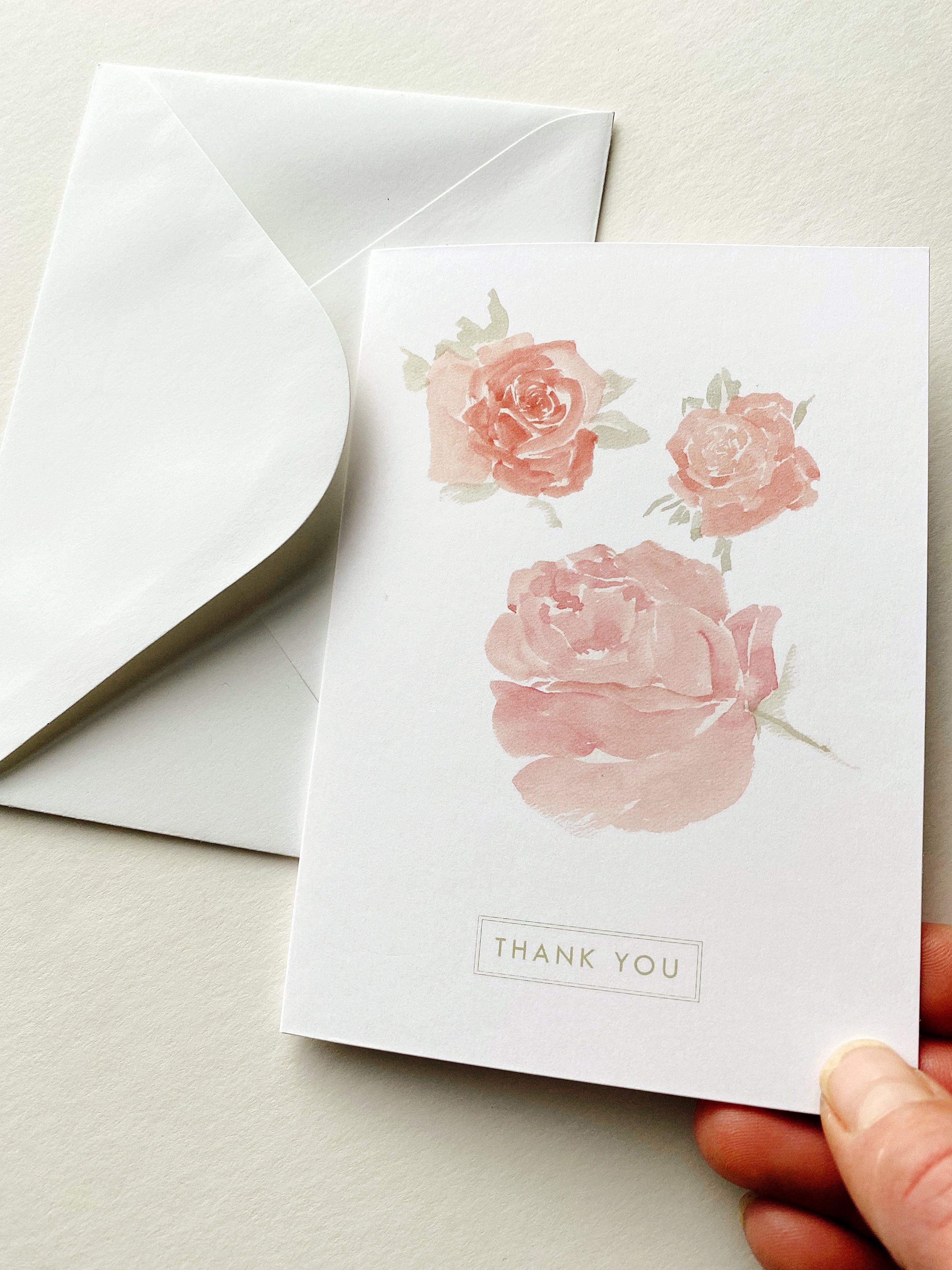ROSES Watercolor Map - thank you card