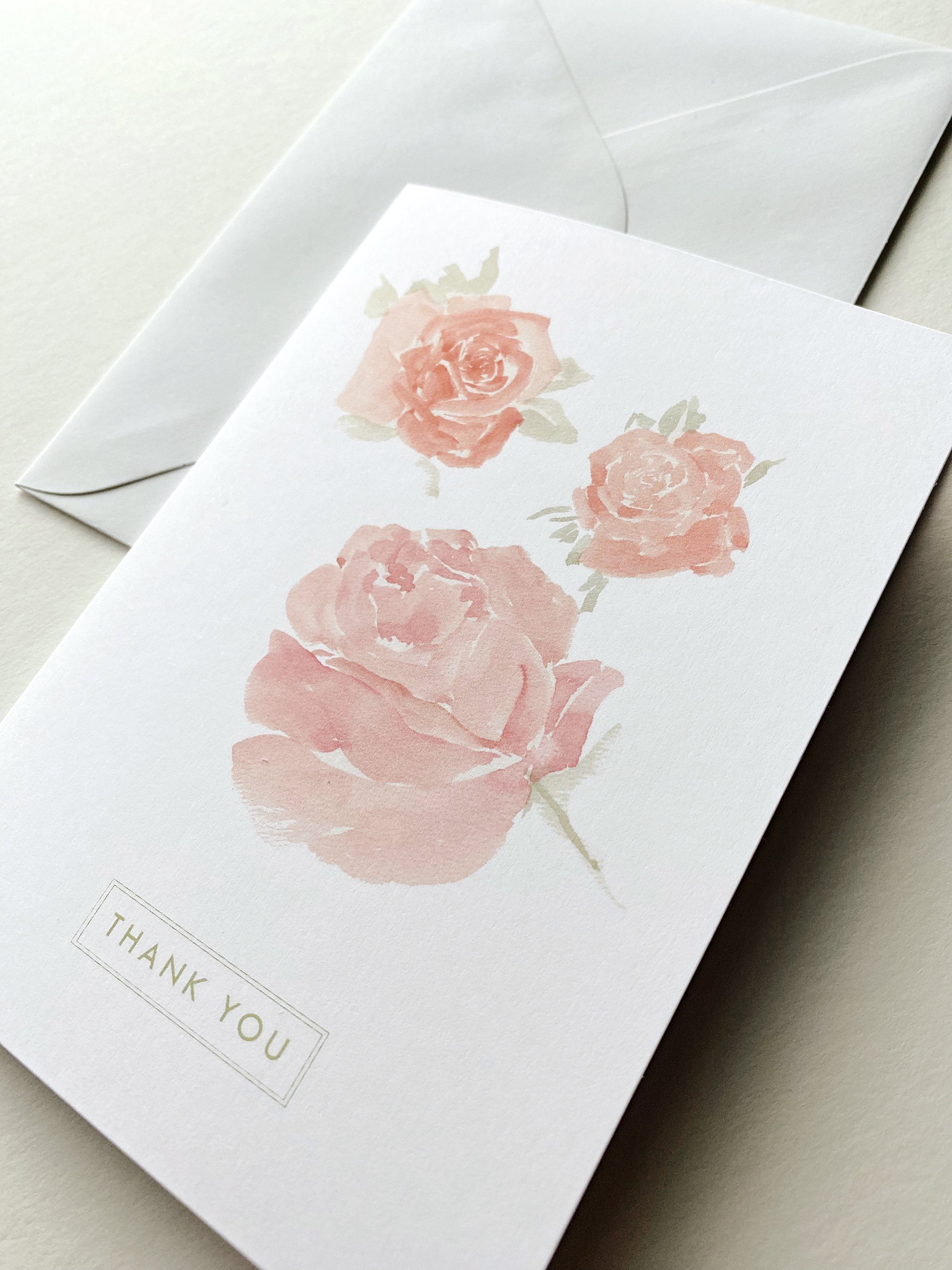 ROSES Watercolor Map - thank you card