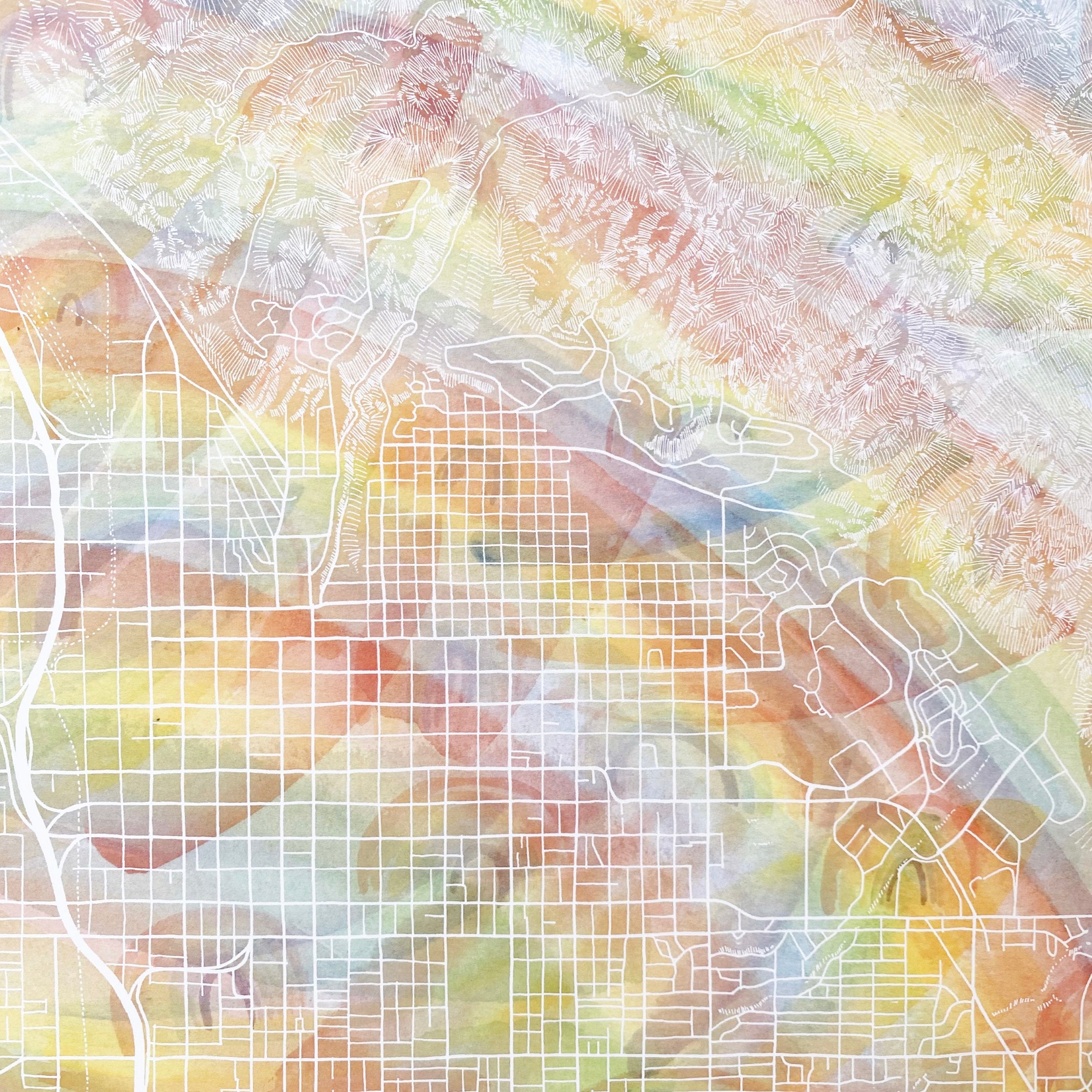 SALT LAKE CITY Pride Rainbow Watercolor Map: PRINT