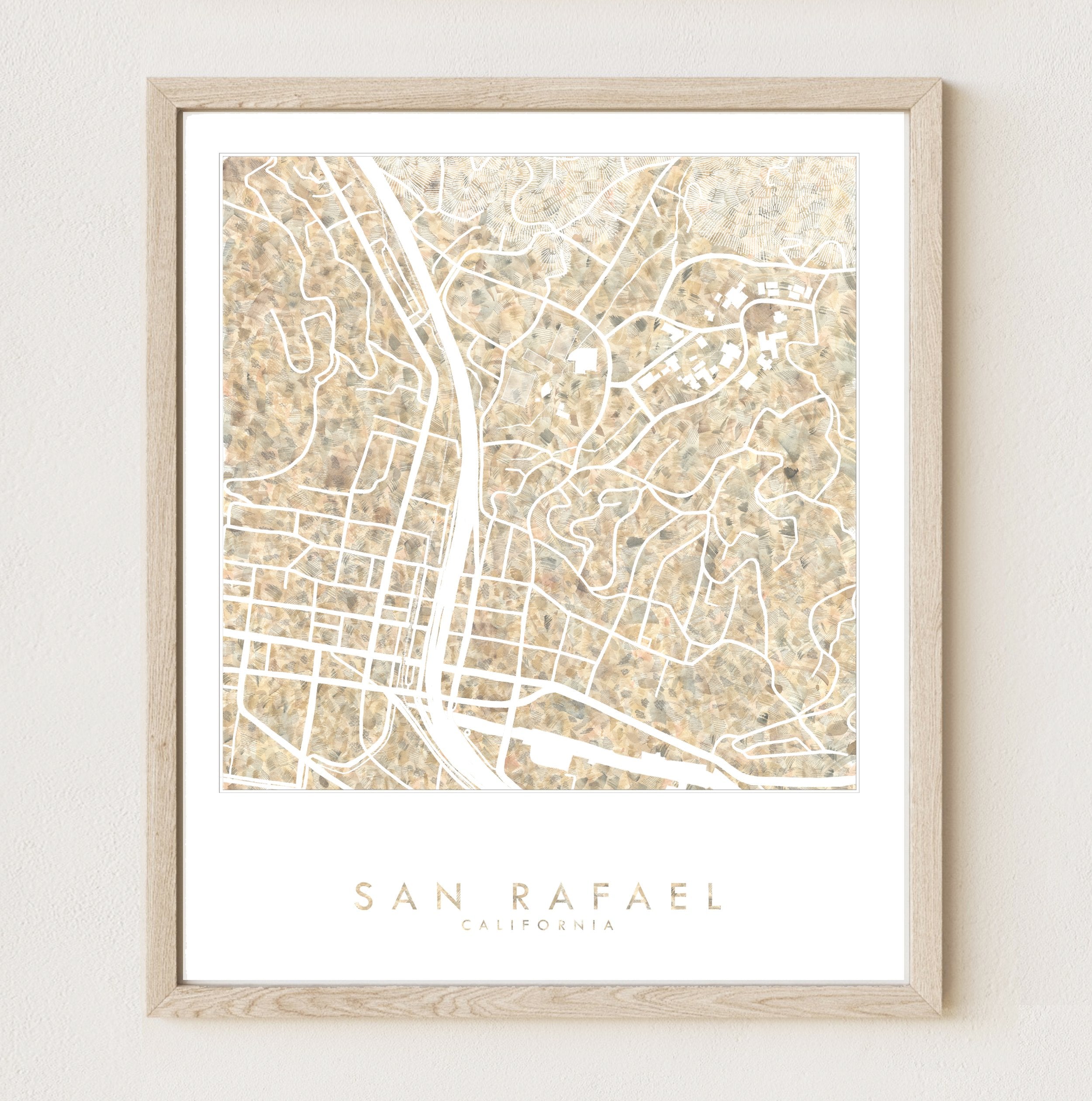 SAN RAFAEL Dominican University California Urban Fabrics City Map: PRINT