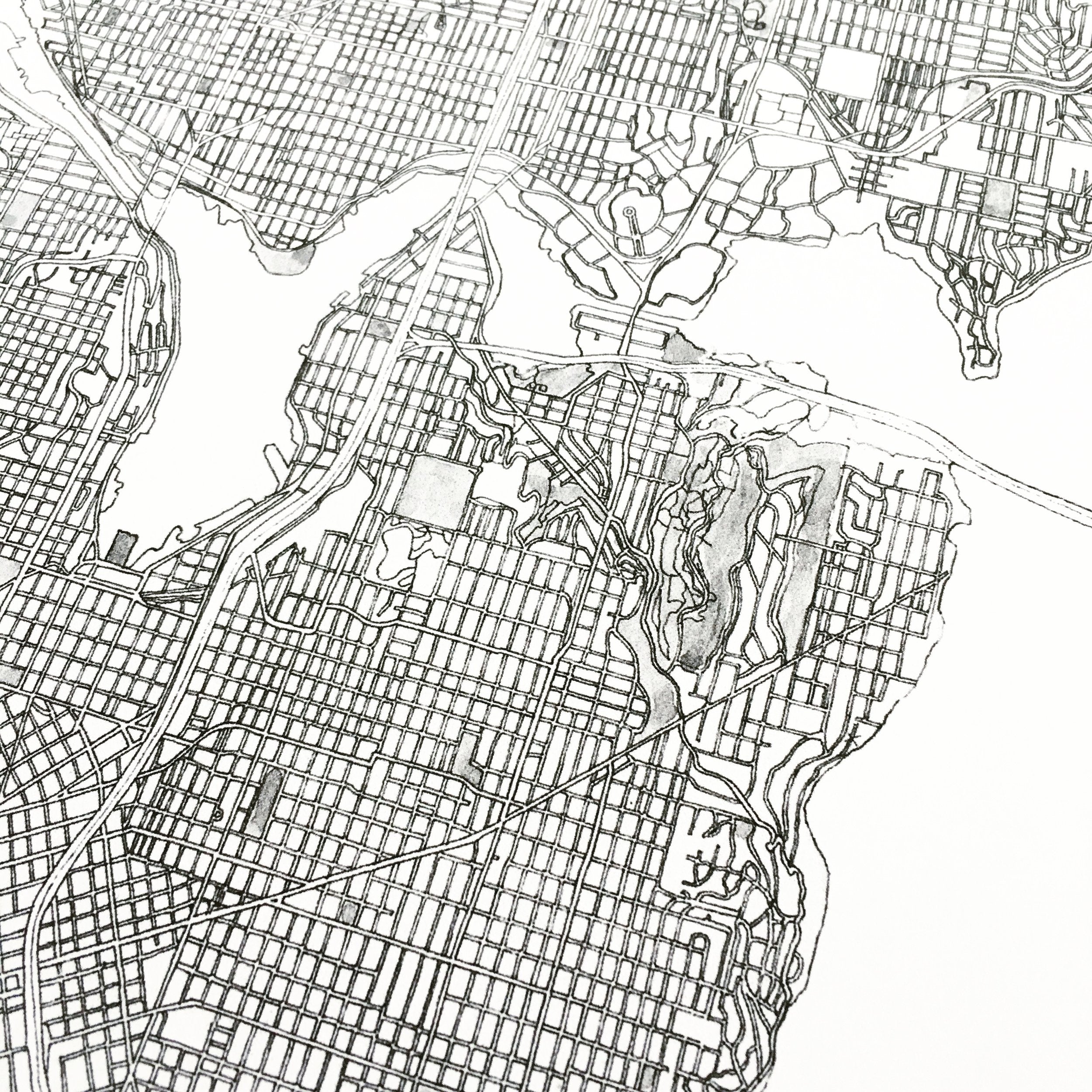 City of SEATTLE Urban Fabrics City Map: PRINT