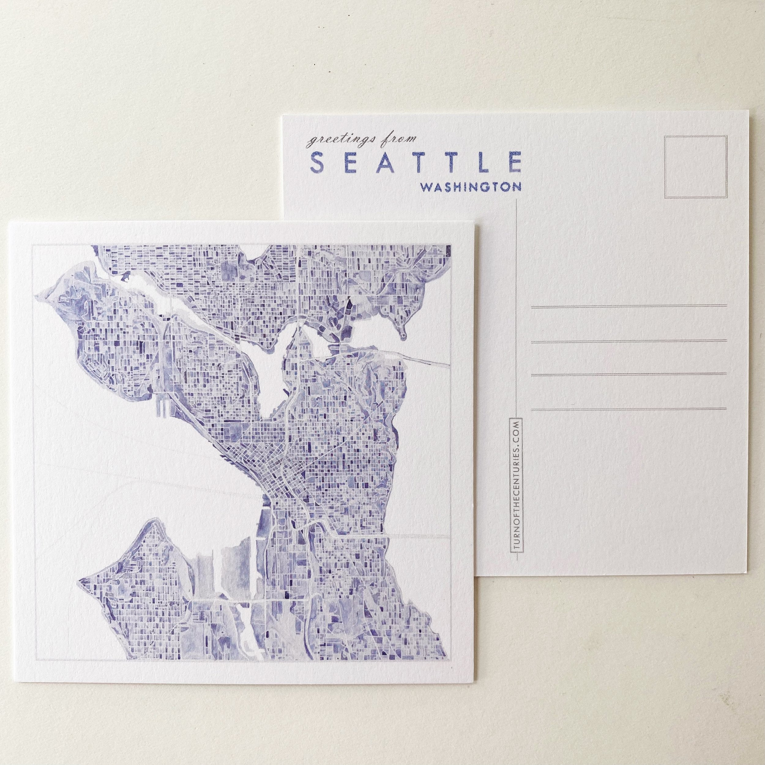 SEATTLE Washington Map Postcard