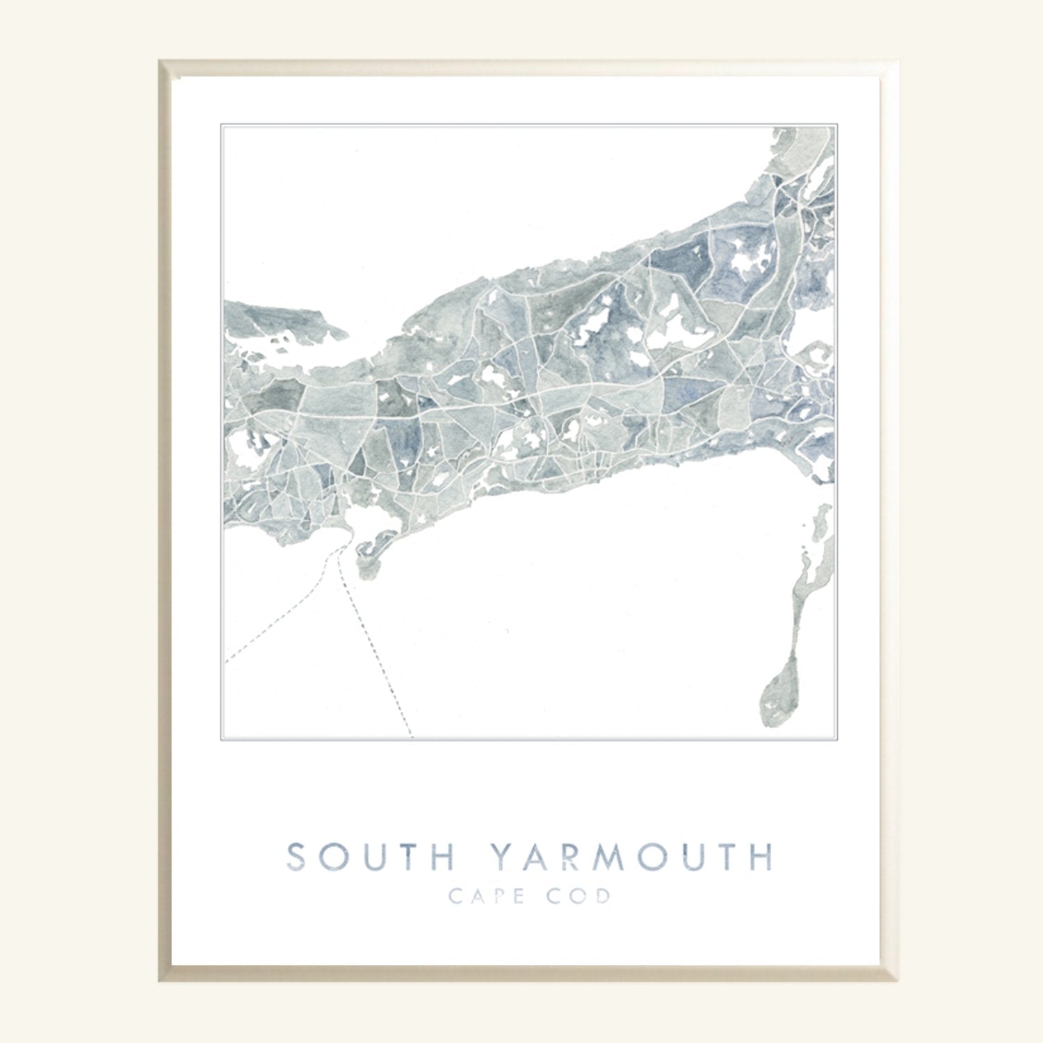 CAPE COD Hyannis Yarmouth Dennis Watercolor City Blocks Map: PRINT