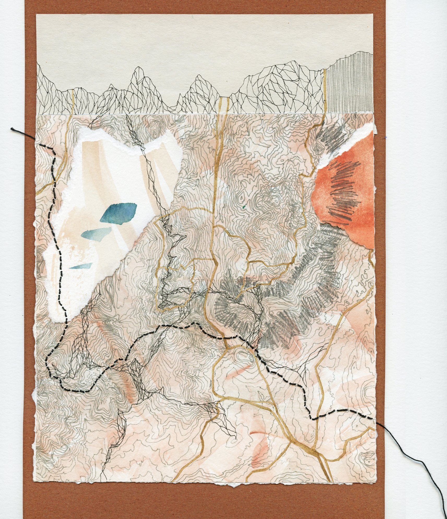 Journey Study 2 Mixed-Media Collage Map: ORIGINAL