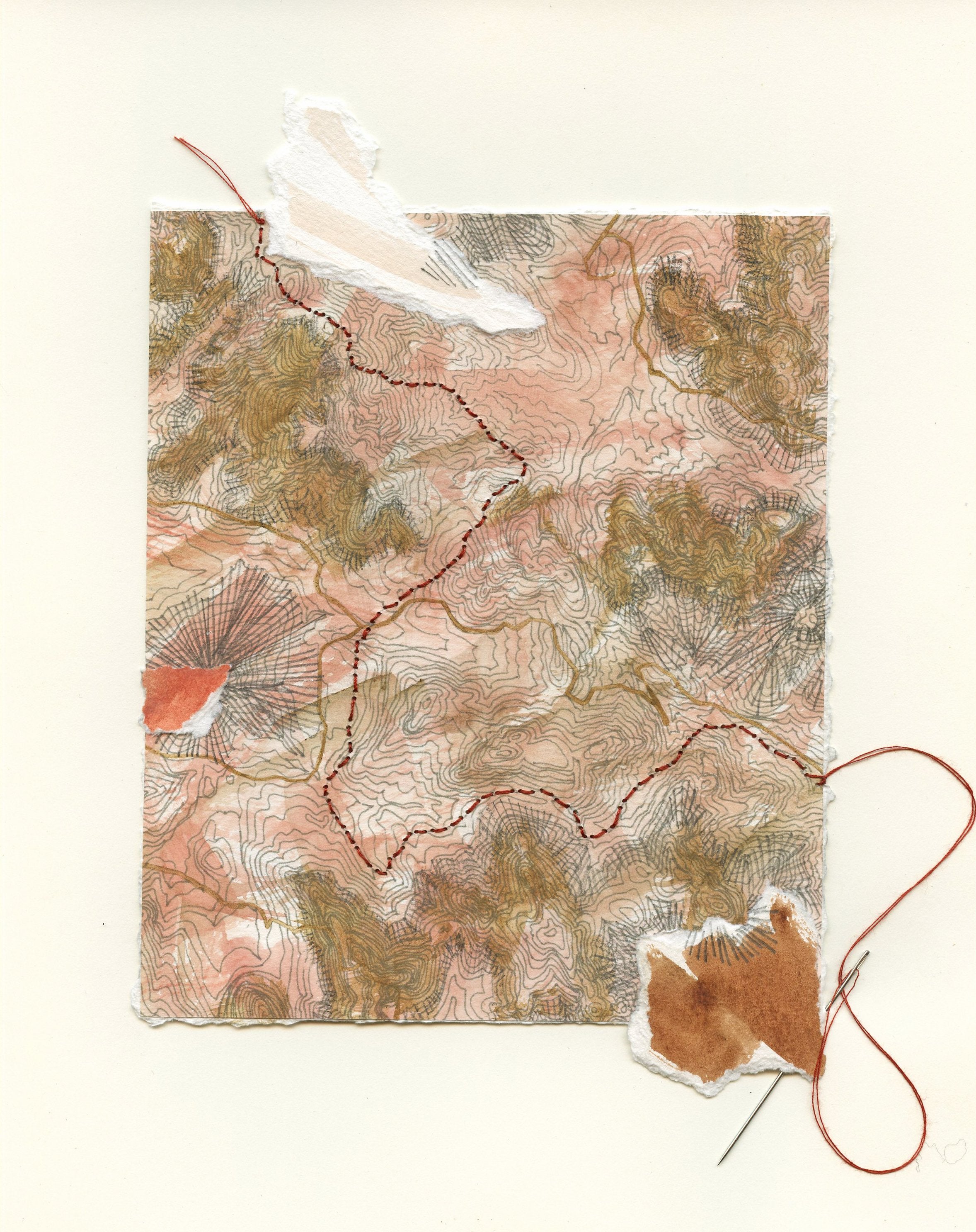 Journey Study 3 Mixed-Media Collage Map: ORIGINAL