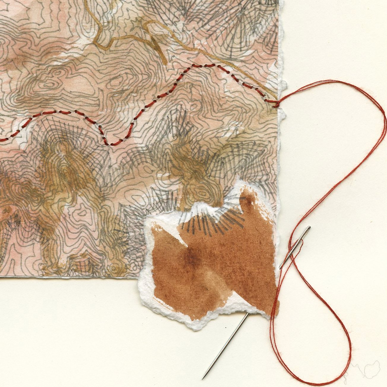 Journey Study 3 Mixed-Media Collage Map: ORIGINAL
