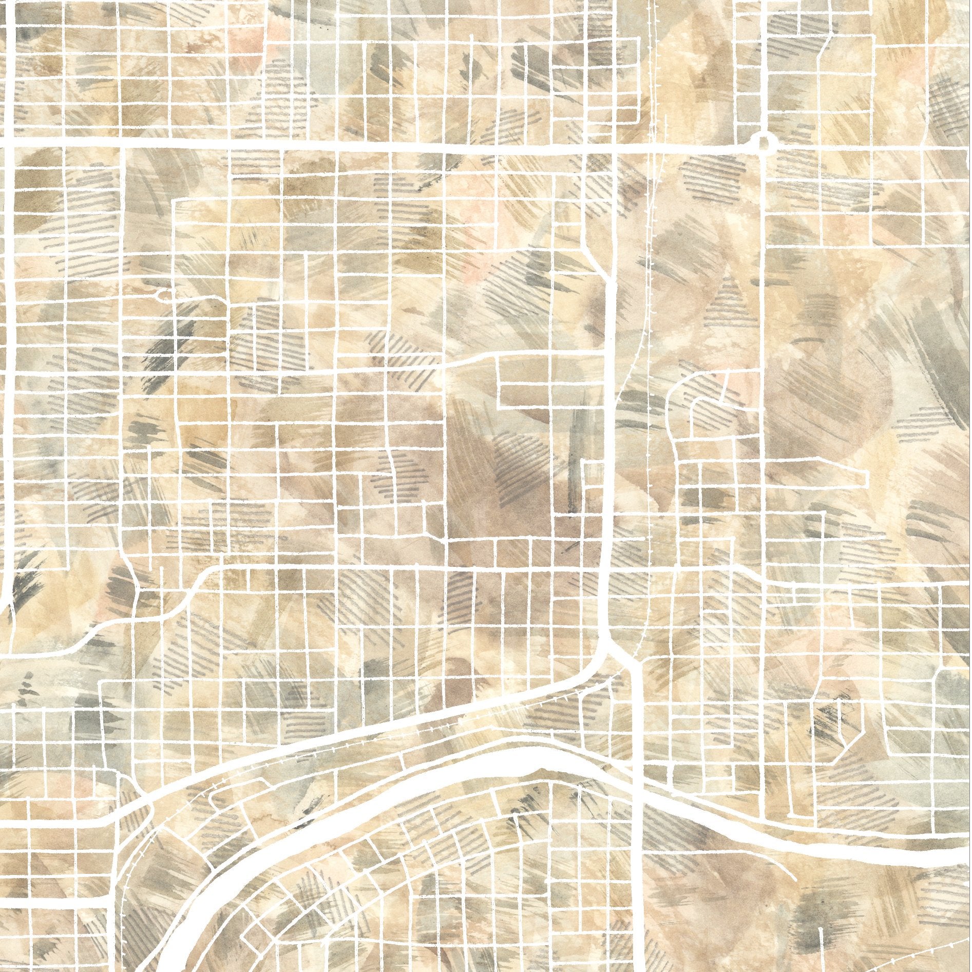 SPOKANE Urban Fabrics City Map: PRINT