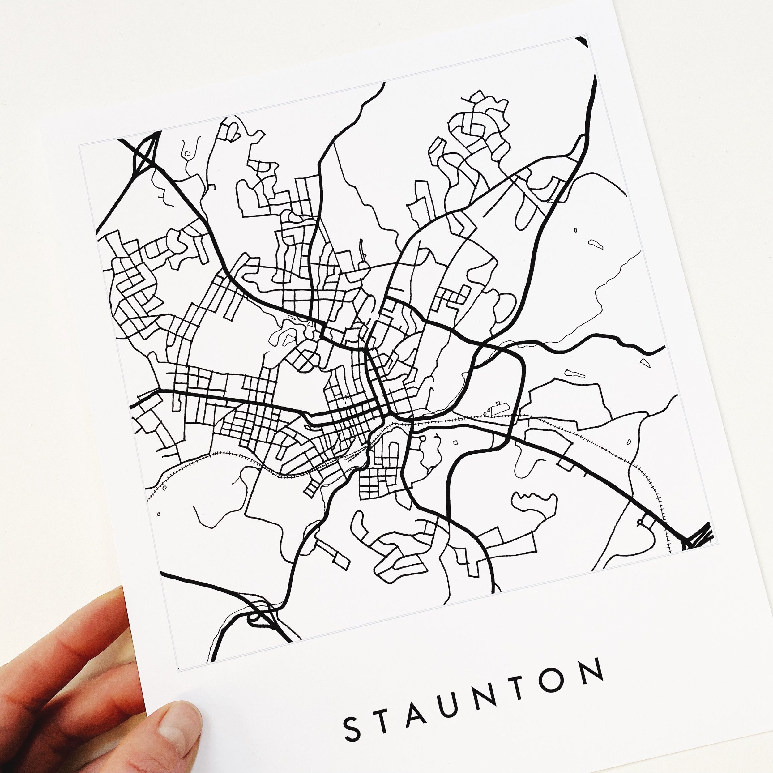 STAUNTON City Lines Map: PRINT