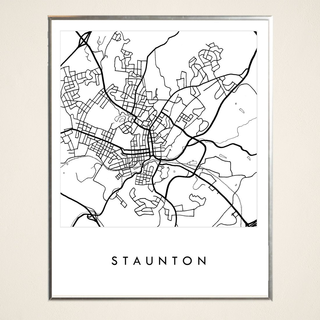 STAUNTON City Lines Map: PRINT