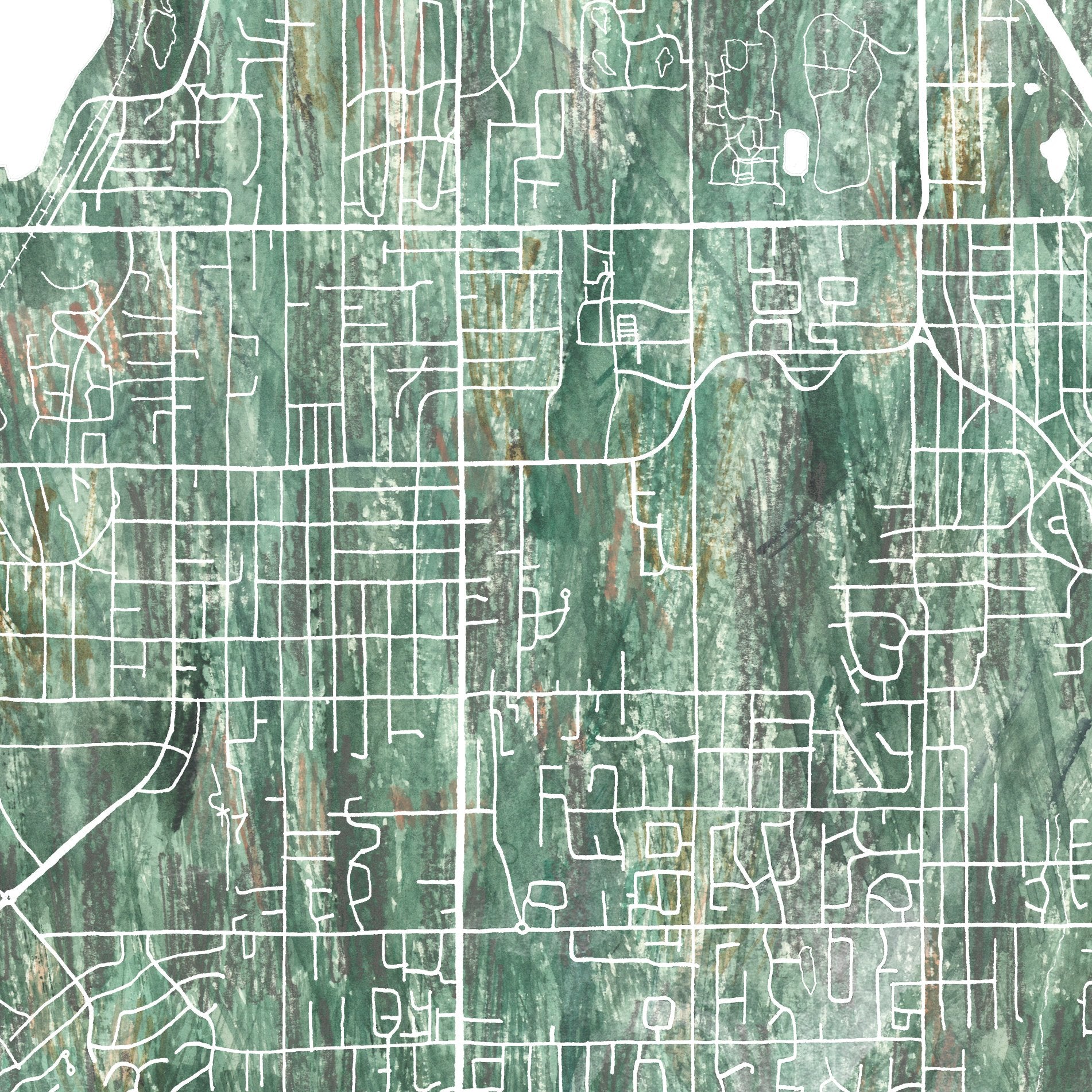 TACOMA Urban Fabrics City Map: PRINT