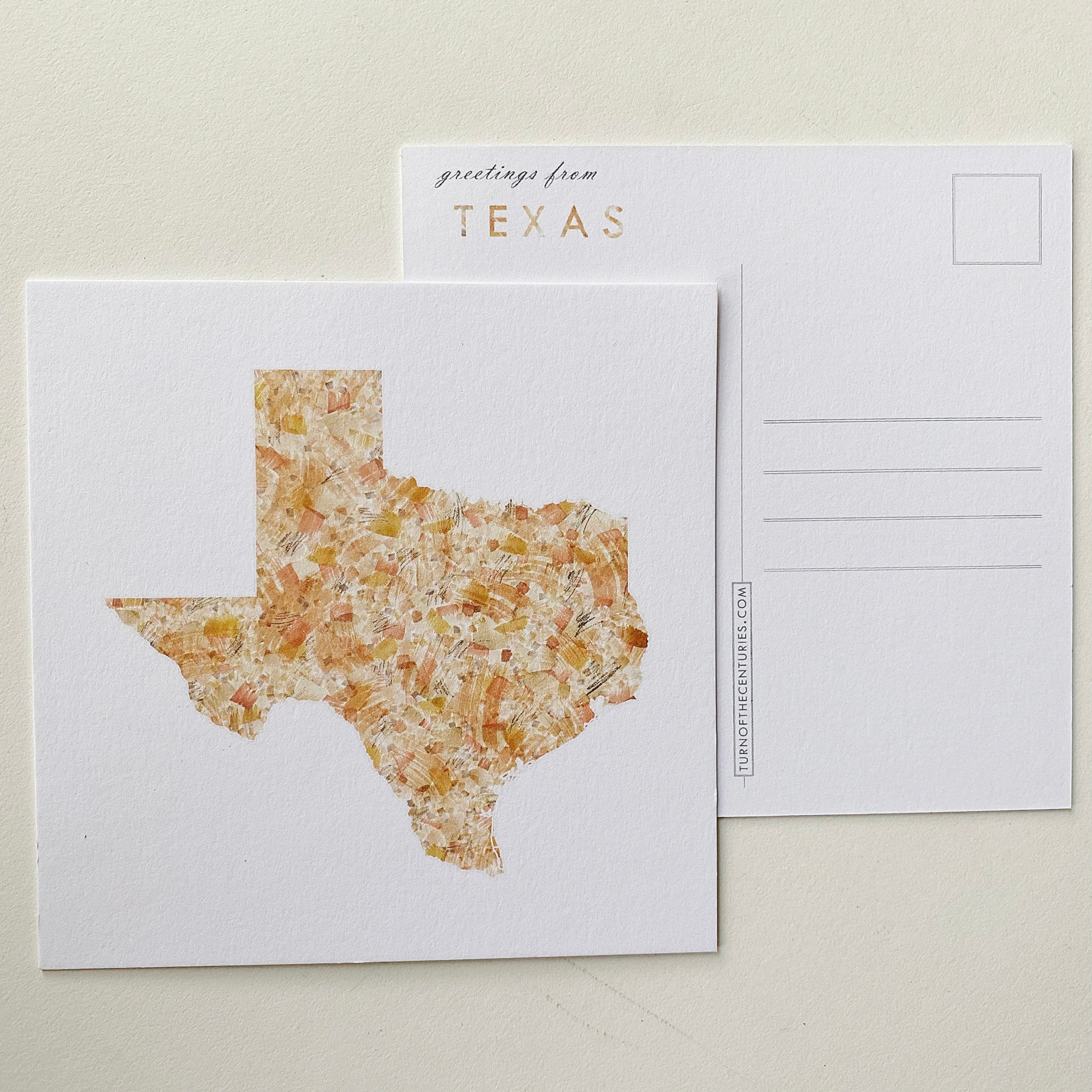 TEXAS State Map Postcard