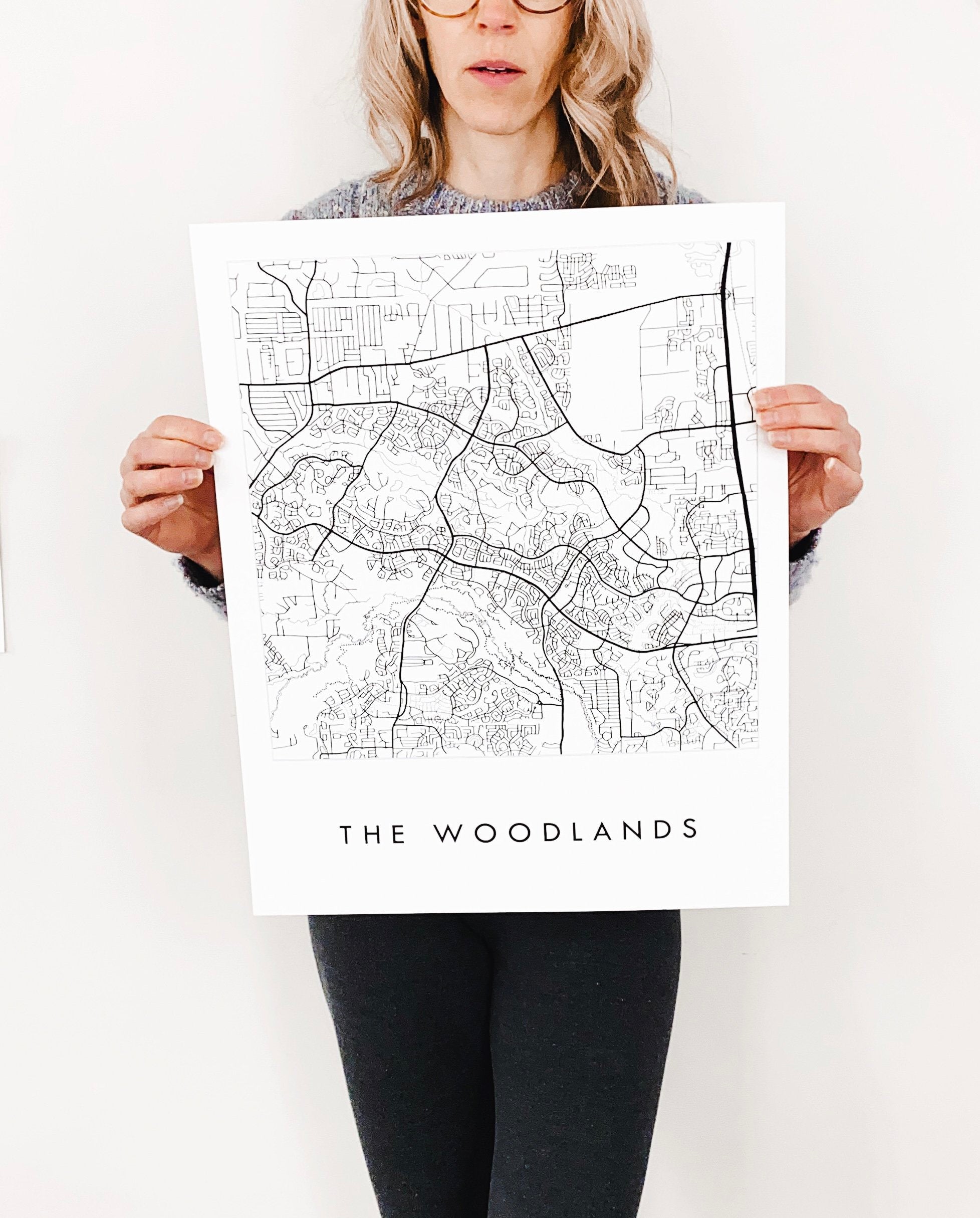 The WOODLANDS City Lines Map: PRINT