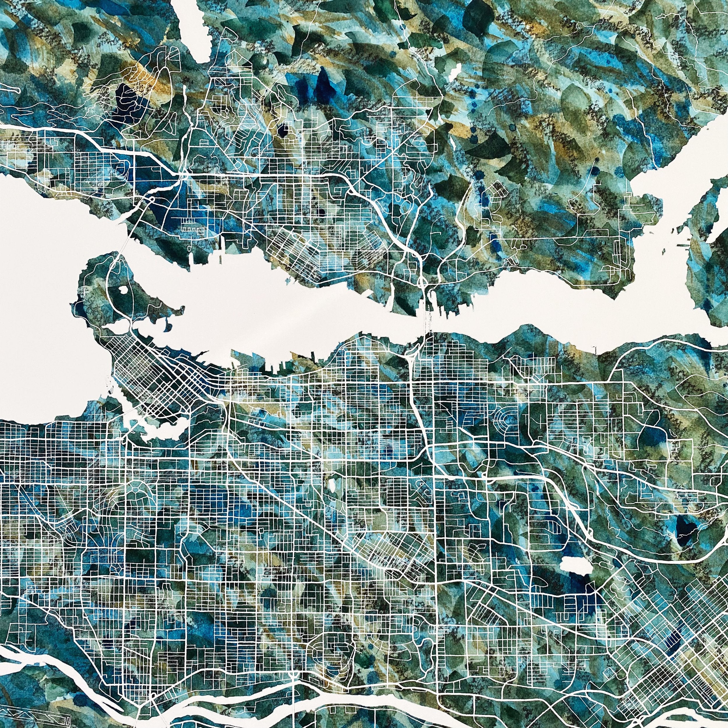 VANCOUVER BC Urban Fabrics City Map: PRINT