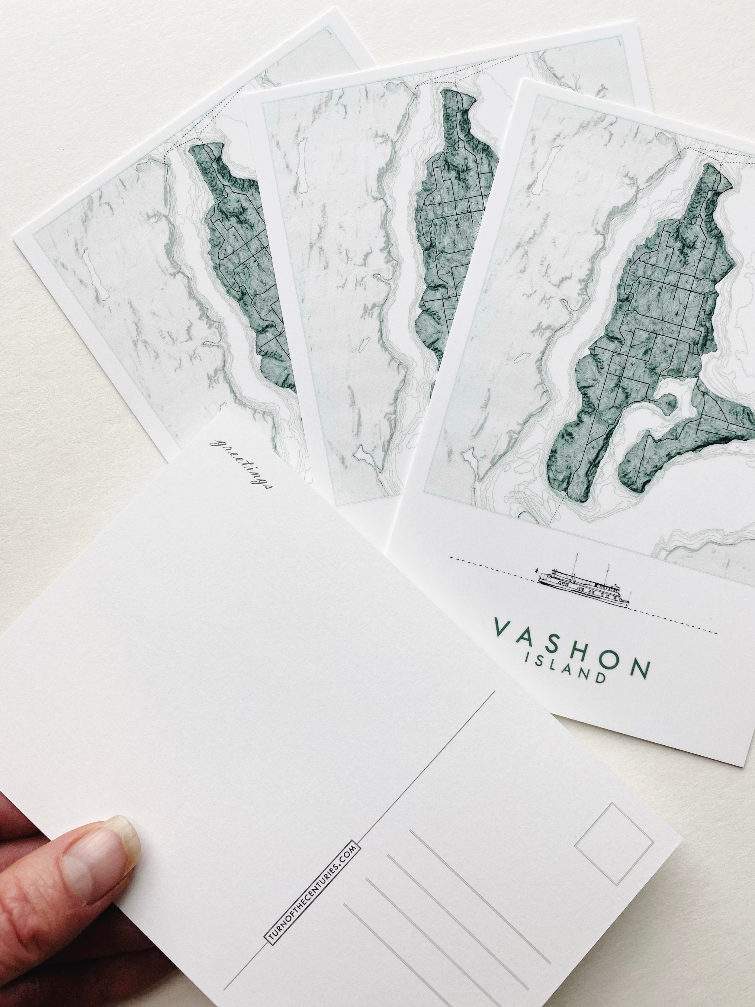 VASHON Island Washington Topographic Map Postcard