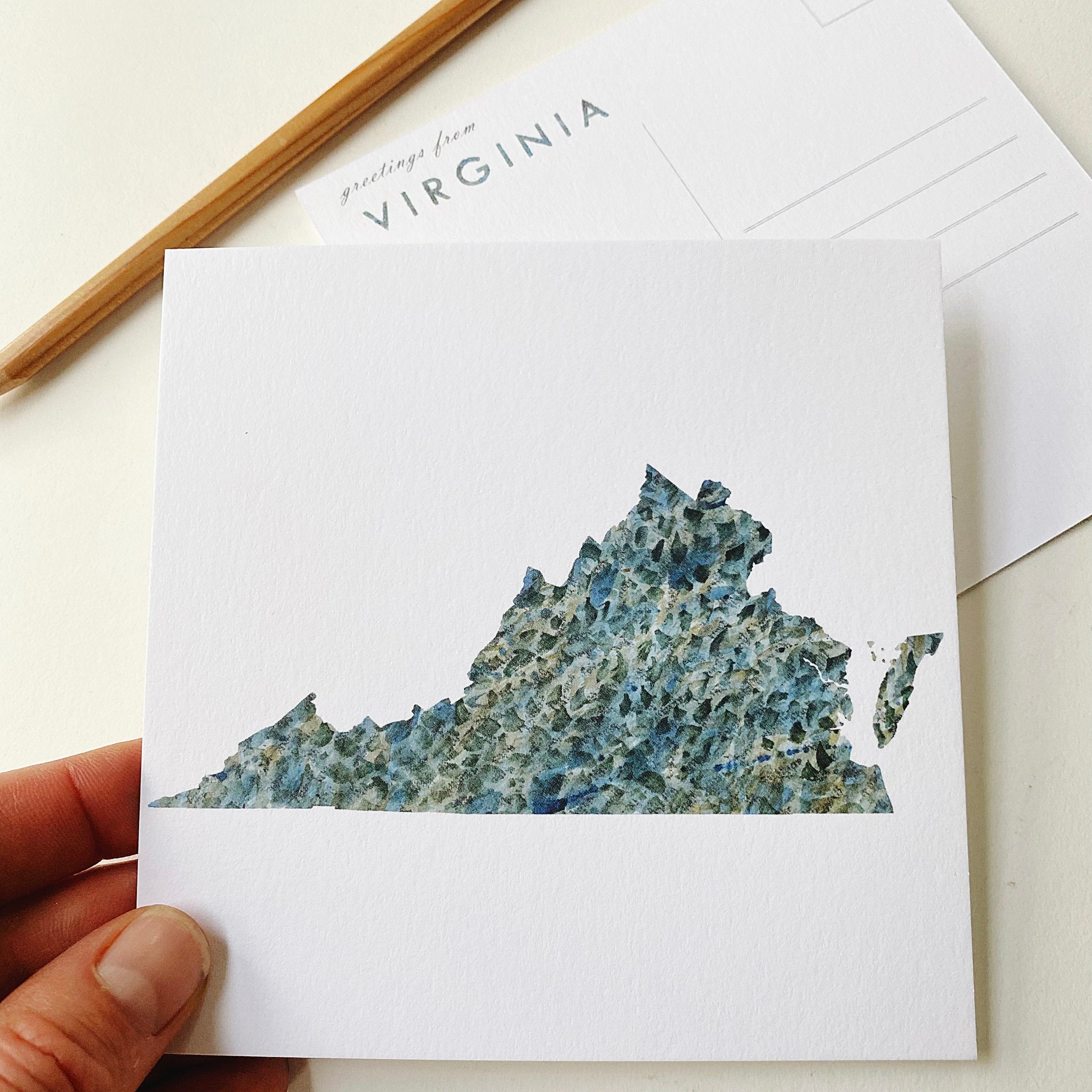 VIRGINIA State Map Postcard