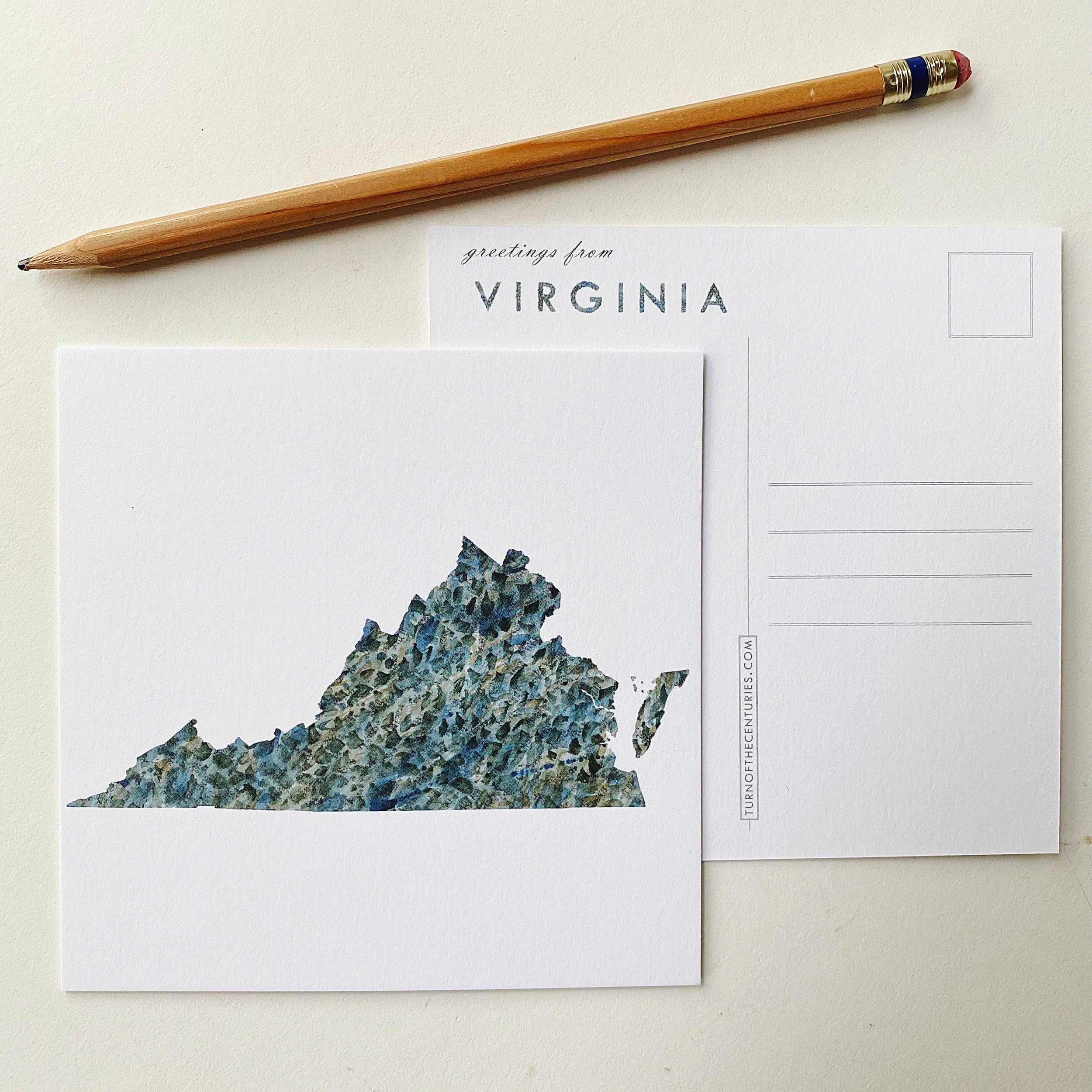 VIRGINIA State Map Postcard