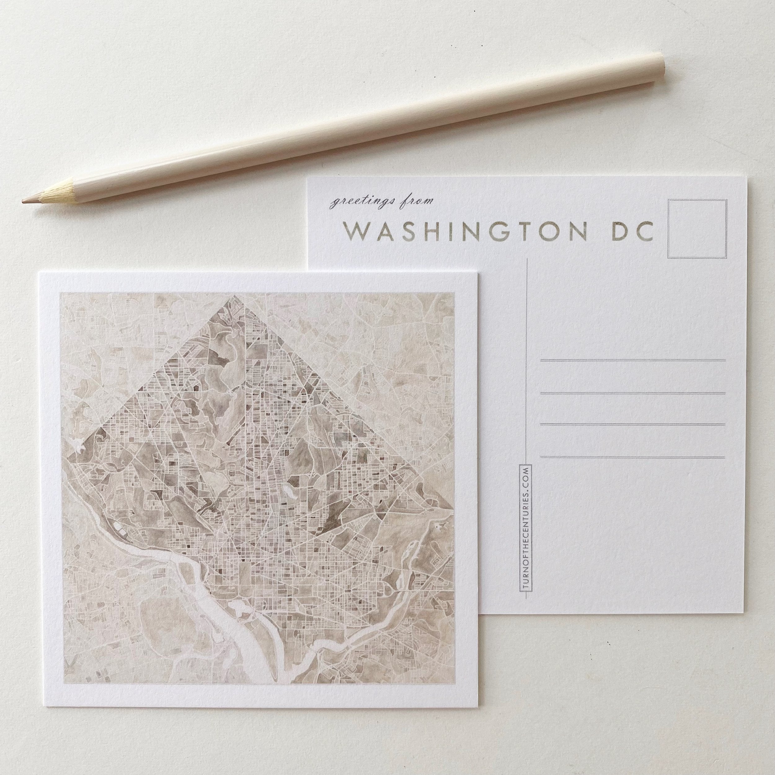 WASHINGTON DC Map Postcard