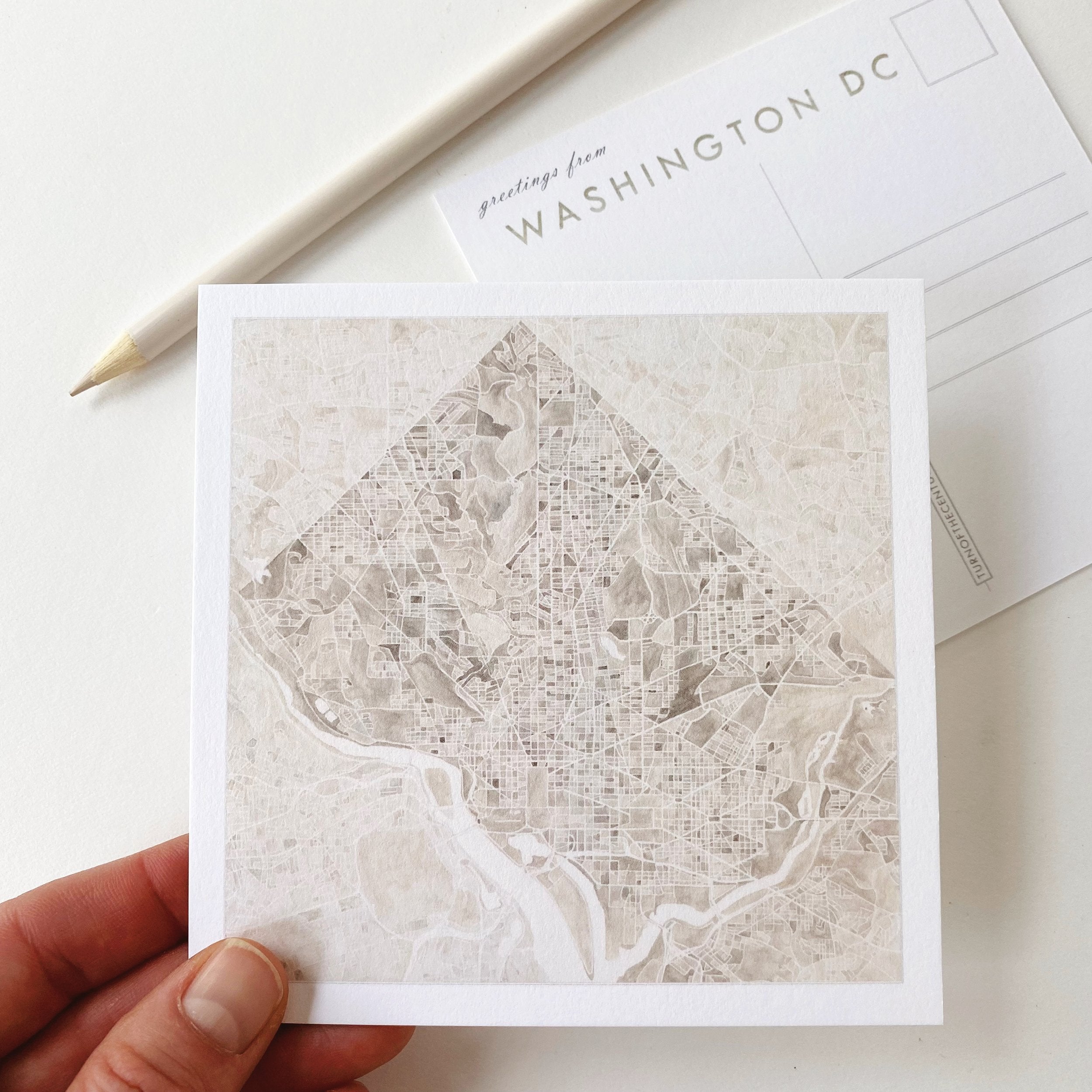 WASHINGTON DC Map Postcard