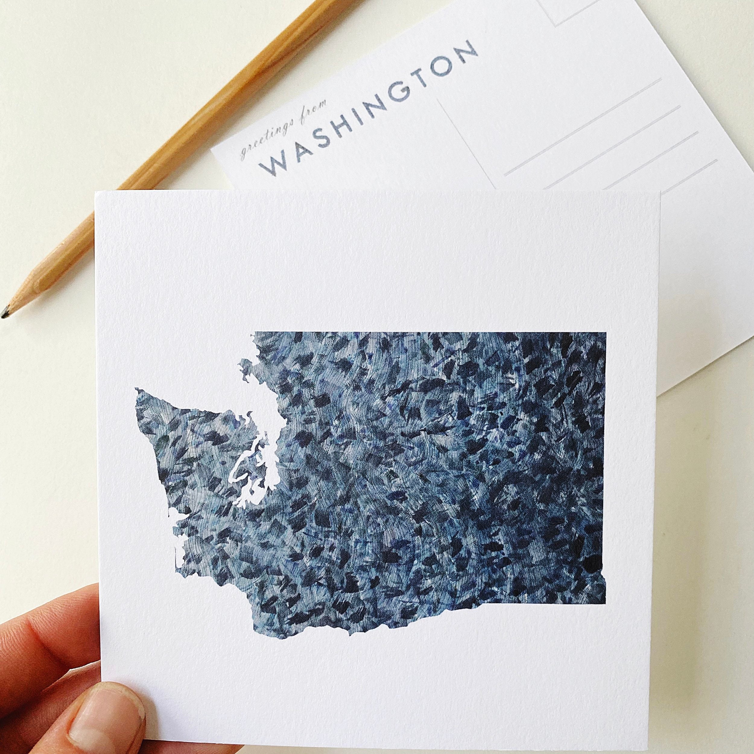 WASHINGTON State Map Postcard