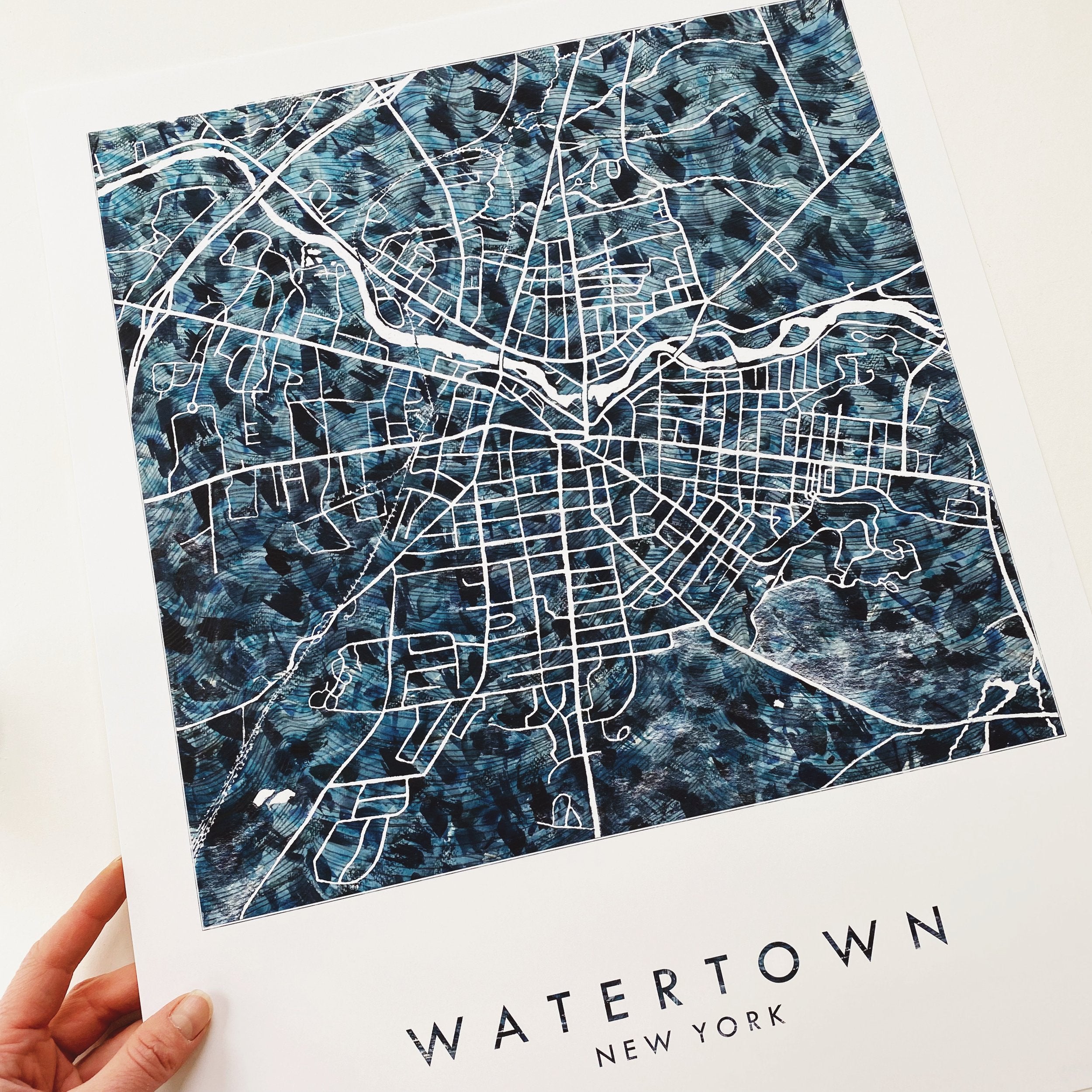 WATERTOWN NY Urban Fabrics City Map: PRINT