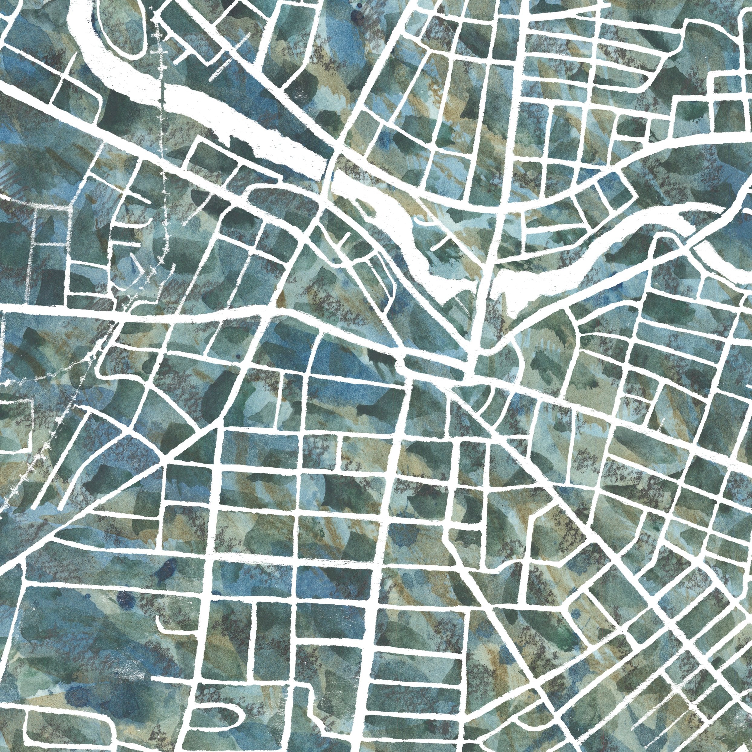 WATERTOWN NY Urban Fabrics City Map: PRINT