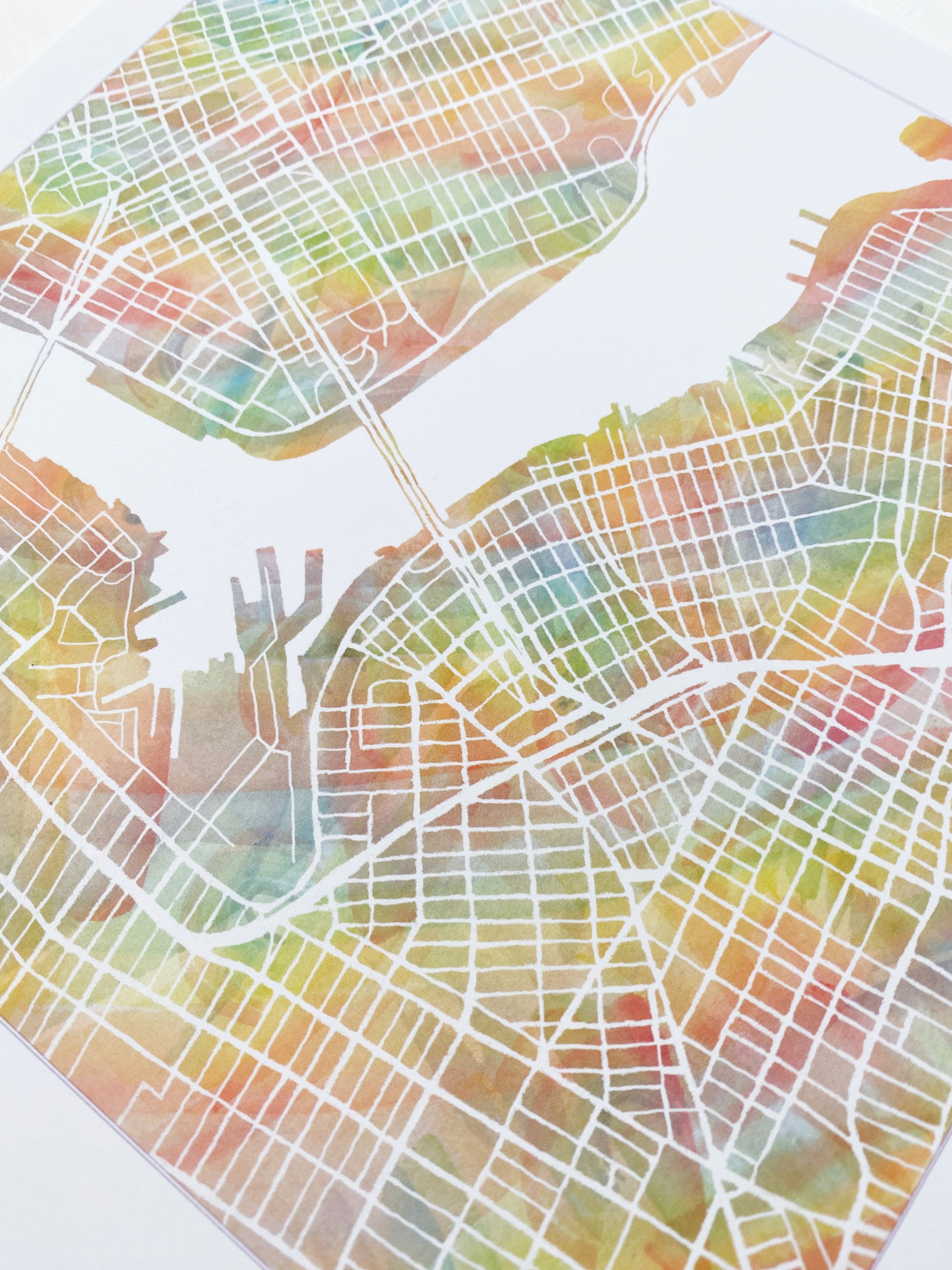 WILLIAMSBURG Brooklyn Pride Rainbow Watercolor Map: PRINT