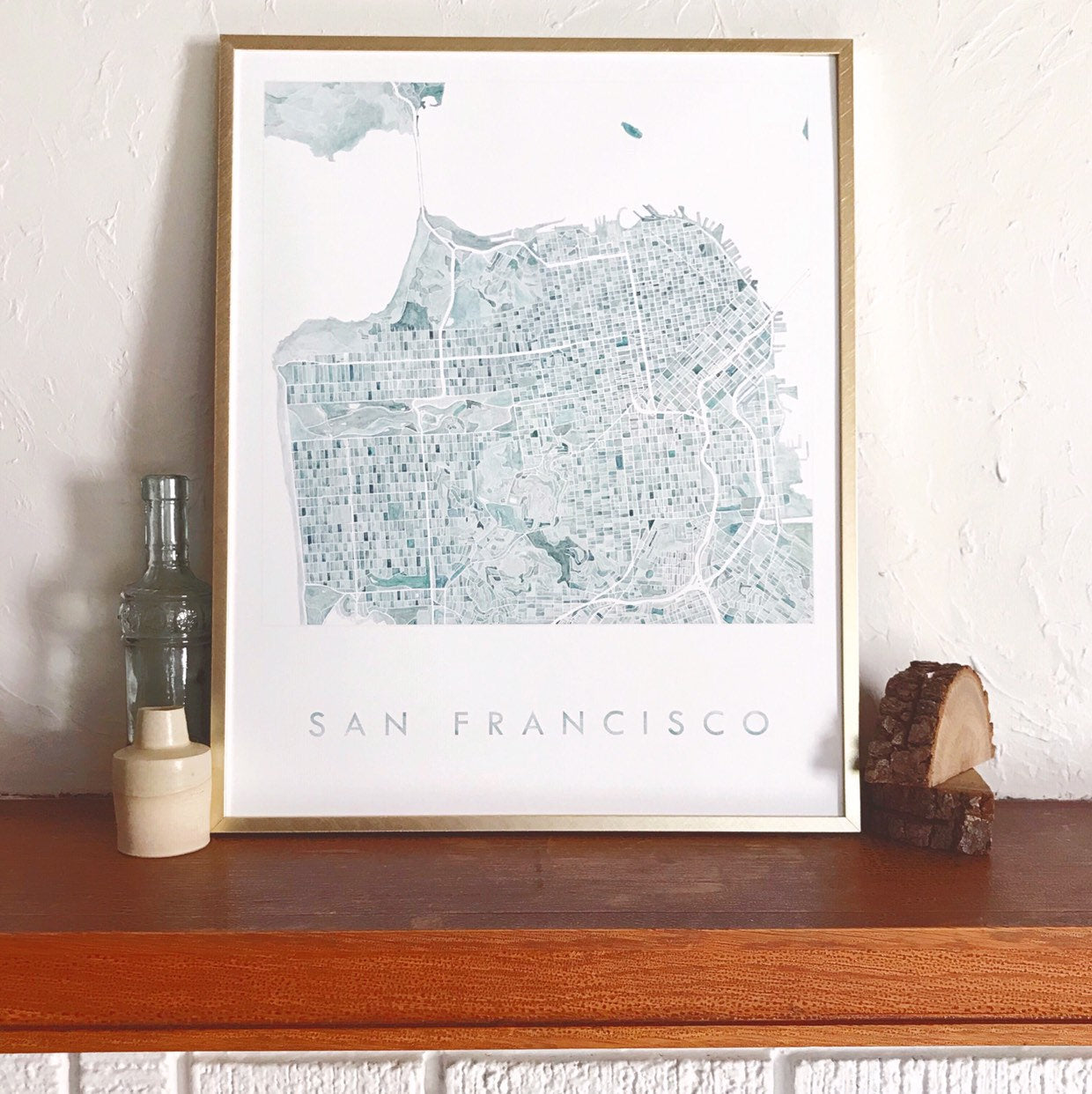 SAN FRANCISCO Watercolor City Blocks Map: PRINT