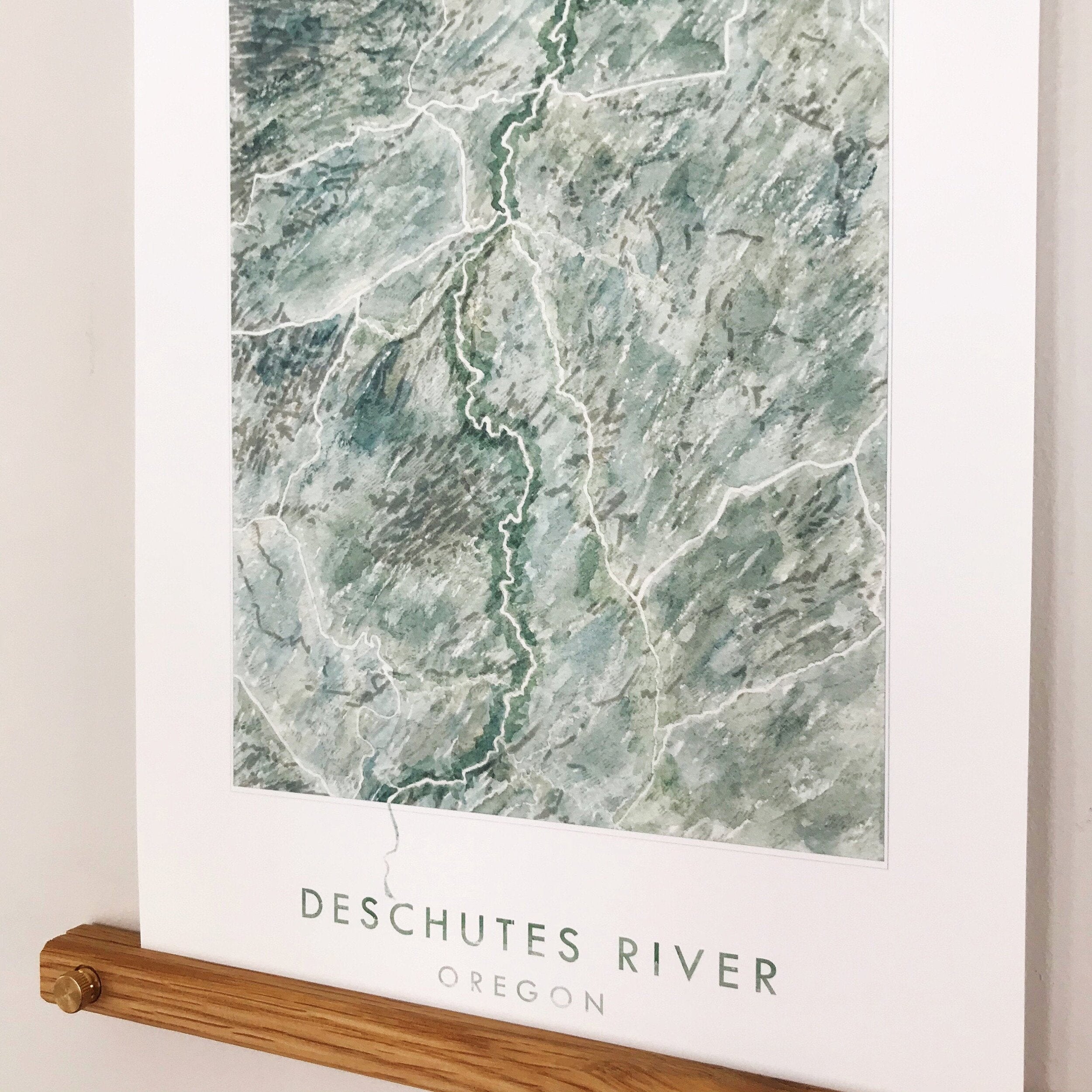 DESCHUTES RIVER Oregon Topographic Watercolor Map: PRINT