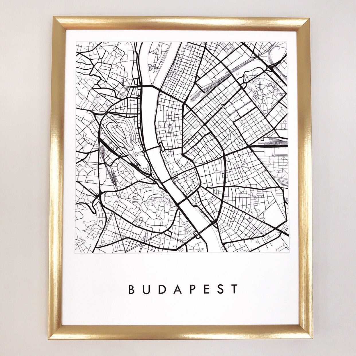 BUDAPEST City Lines Map: PRINT