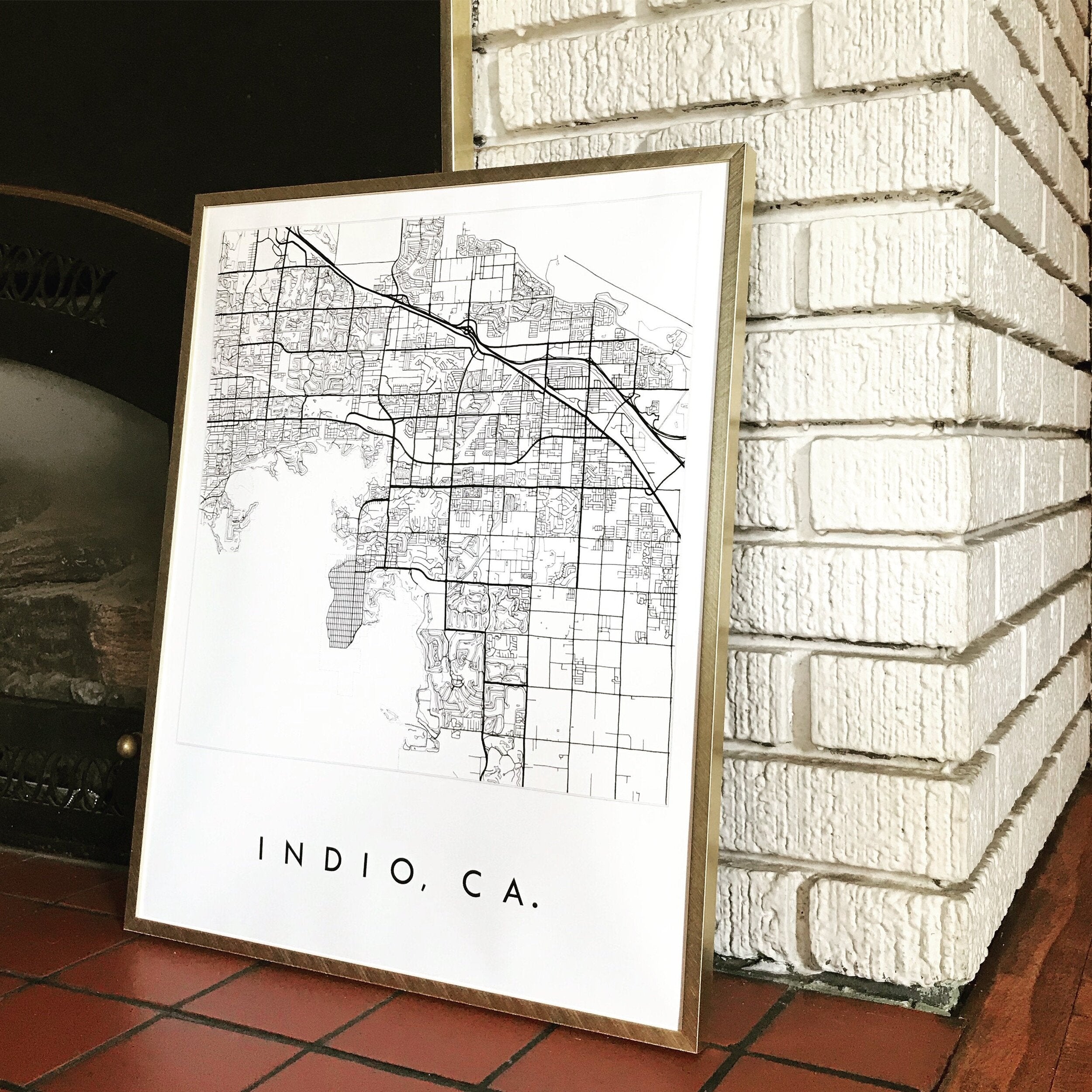 INDIO Palm Springs City Lines Map: PRINT