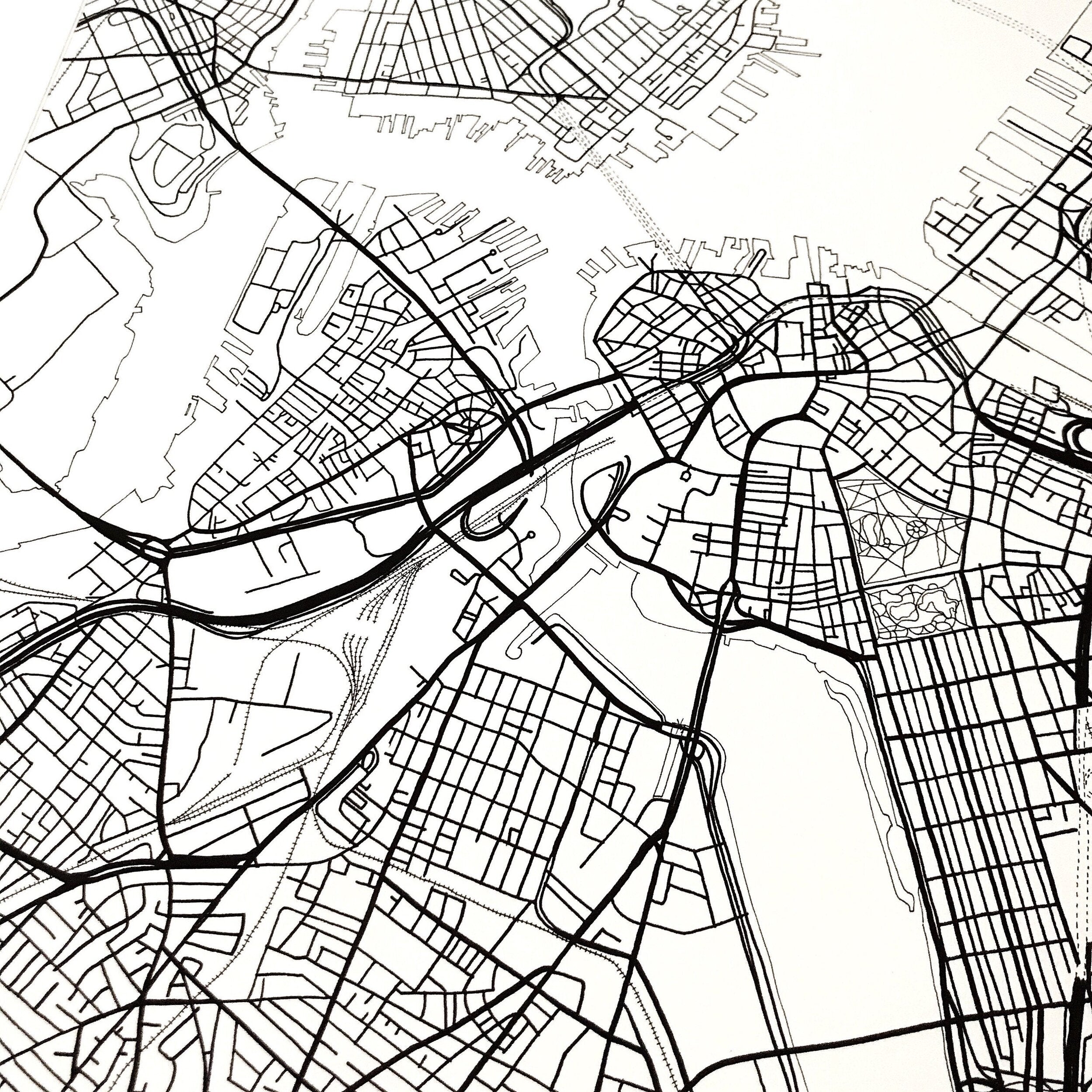 Greater BOSTON City Lines Map: PRINT