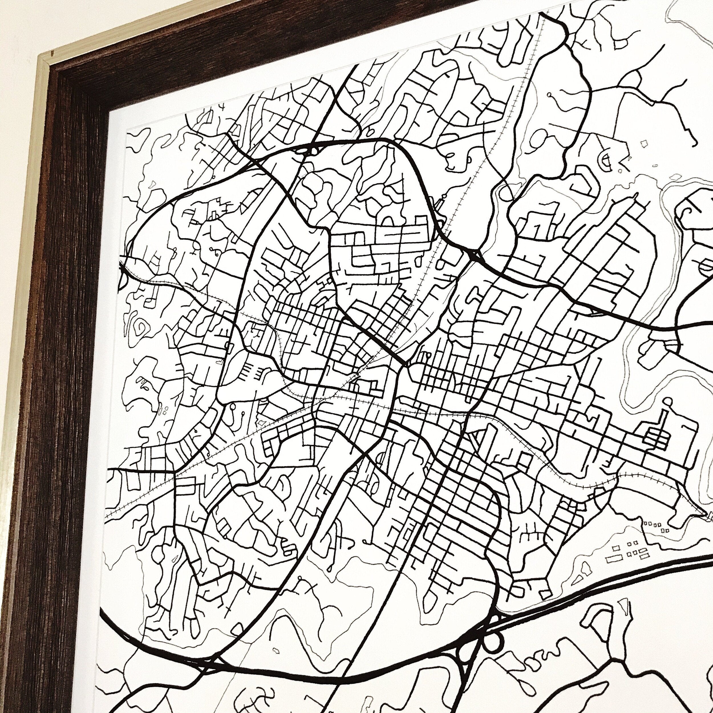 CHARLOTTESVILLE City Lines Map: PRINT