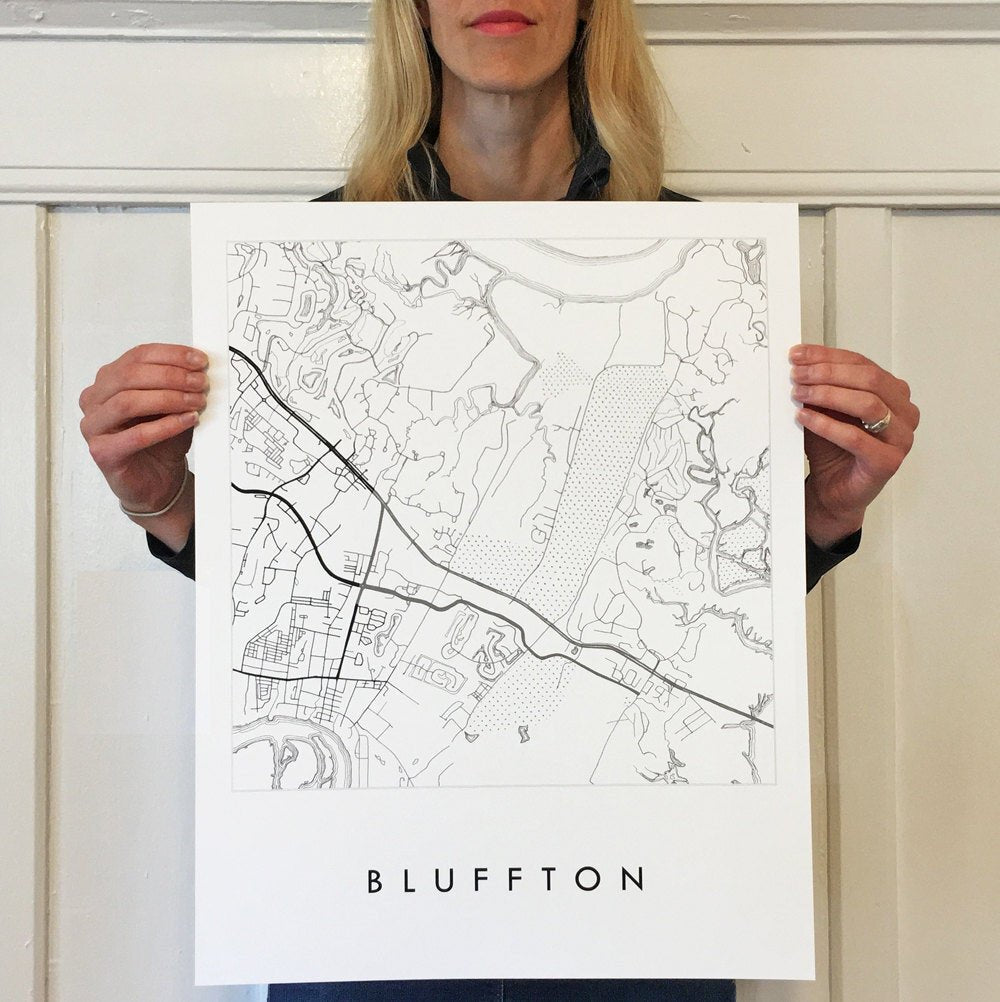 BLUFFTON City Lines Map: PRINT