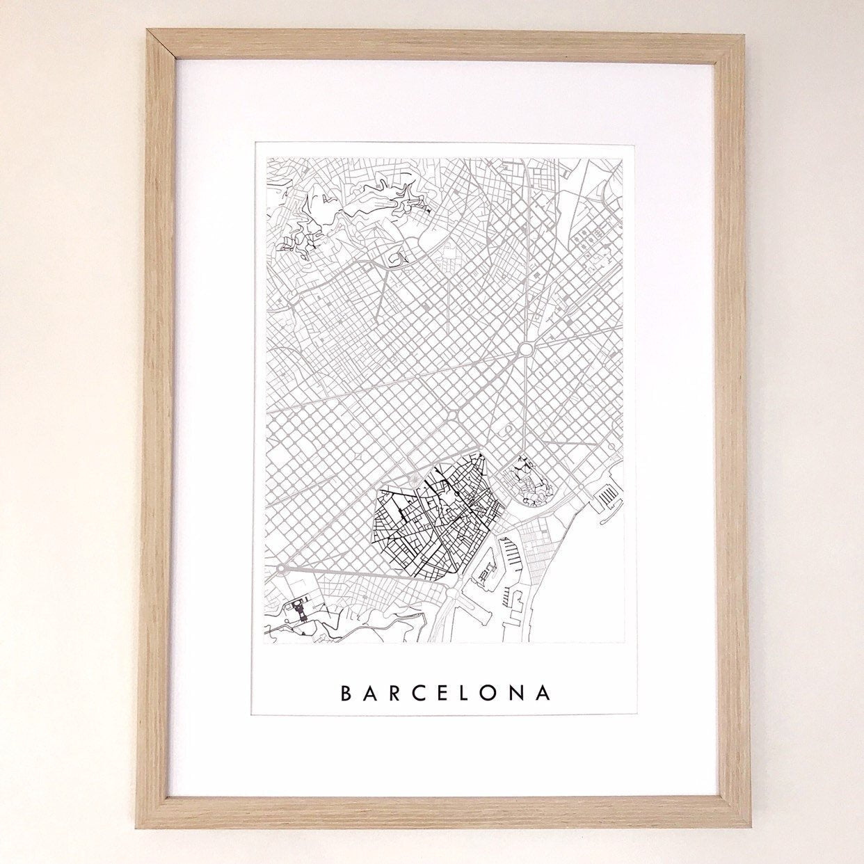 BARCELONA City Lines Map: PRINT