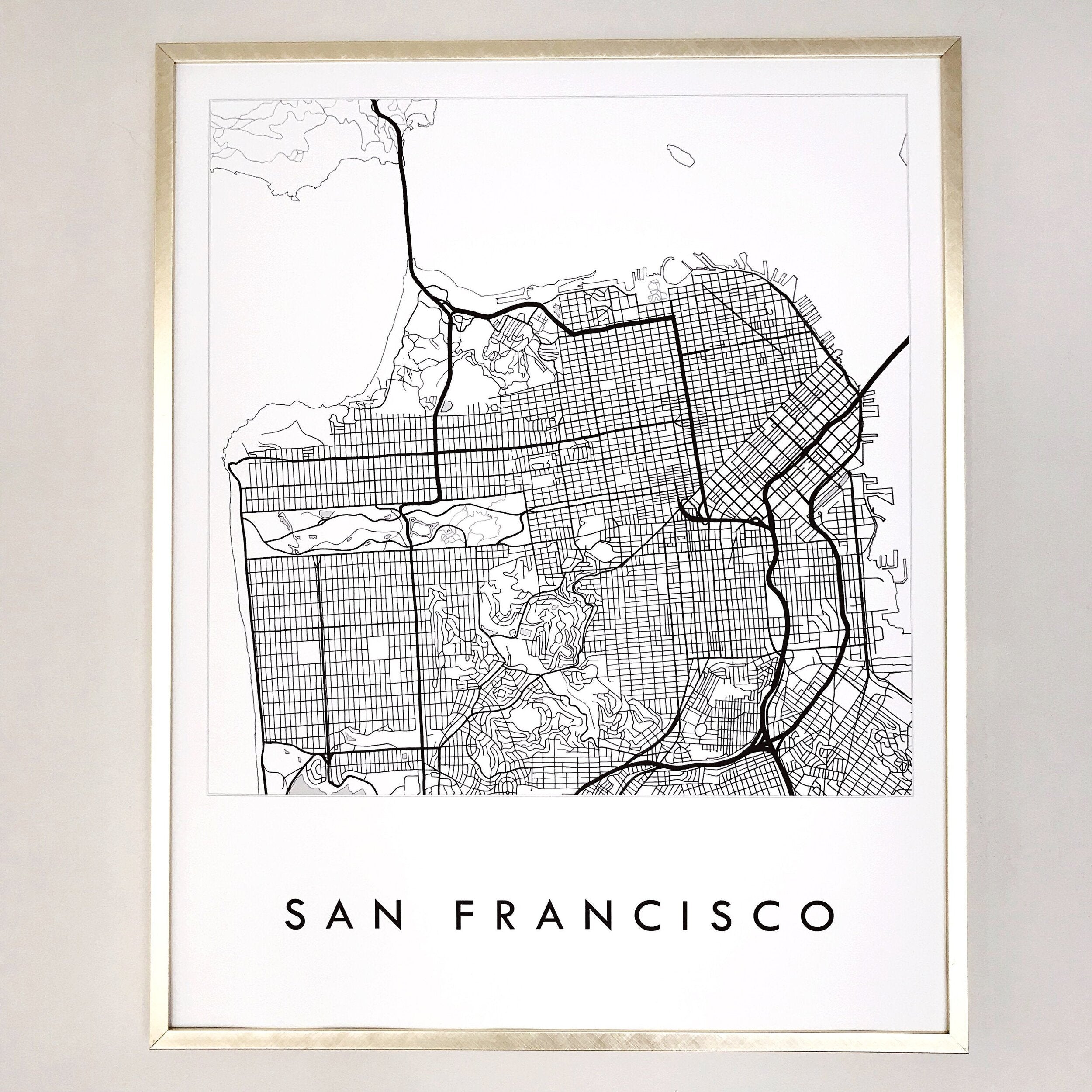SAN FRANCISCO City Lines Map: PRINT
